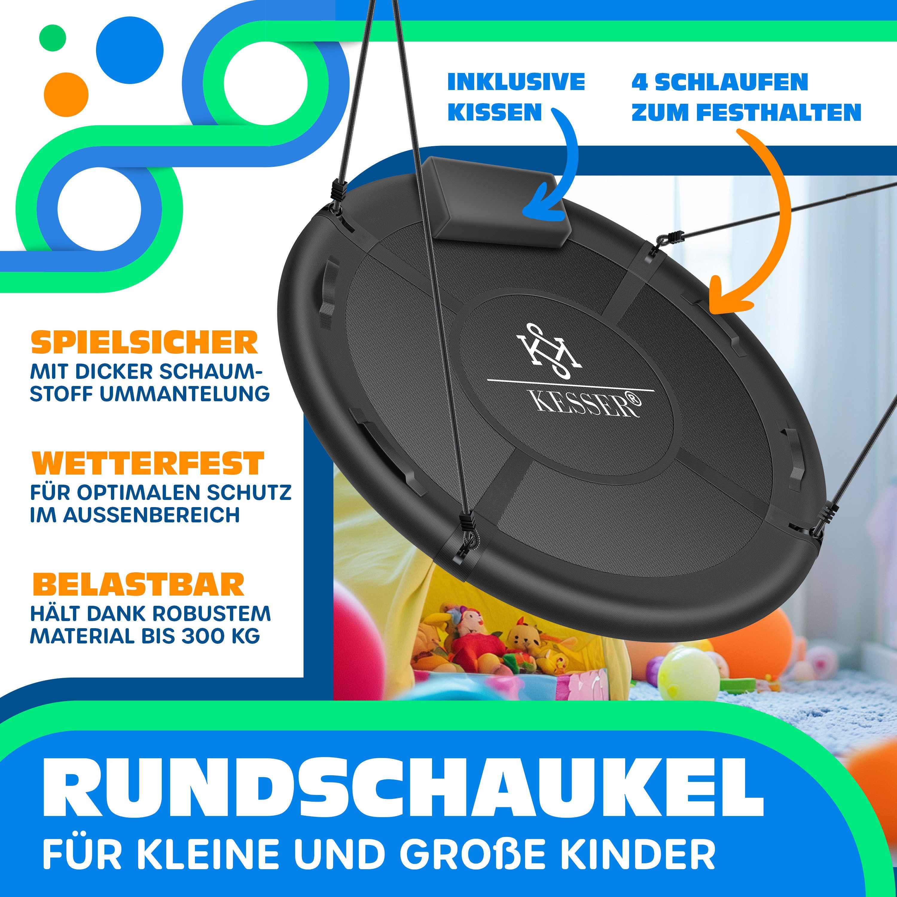 KESSER Nestschaukel, Nestschaukel Tellerschaukel Hängeschaukel Rundschaukel günstig online kaufen