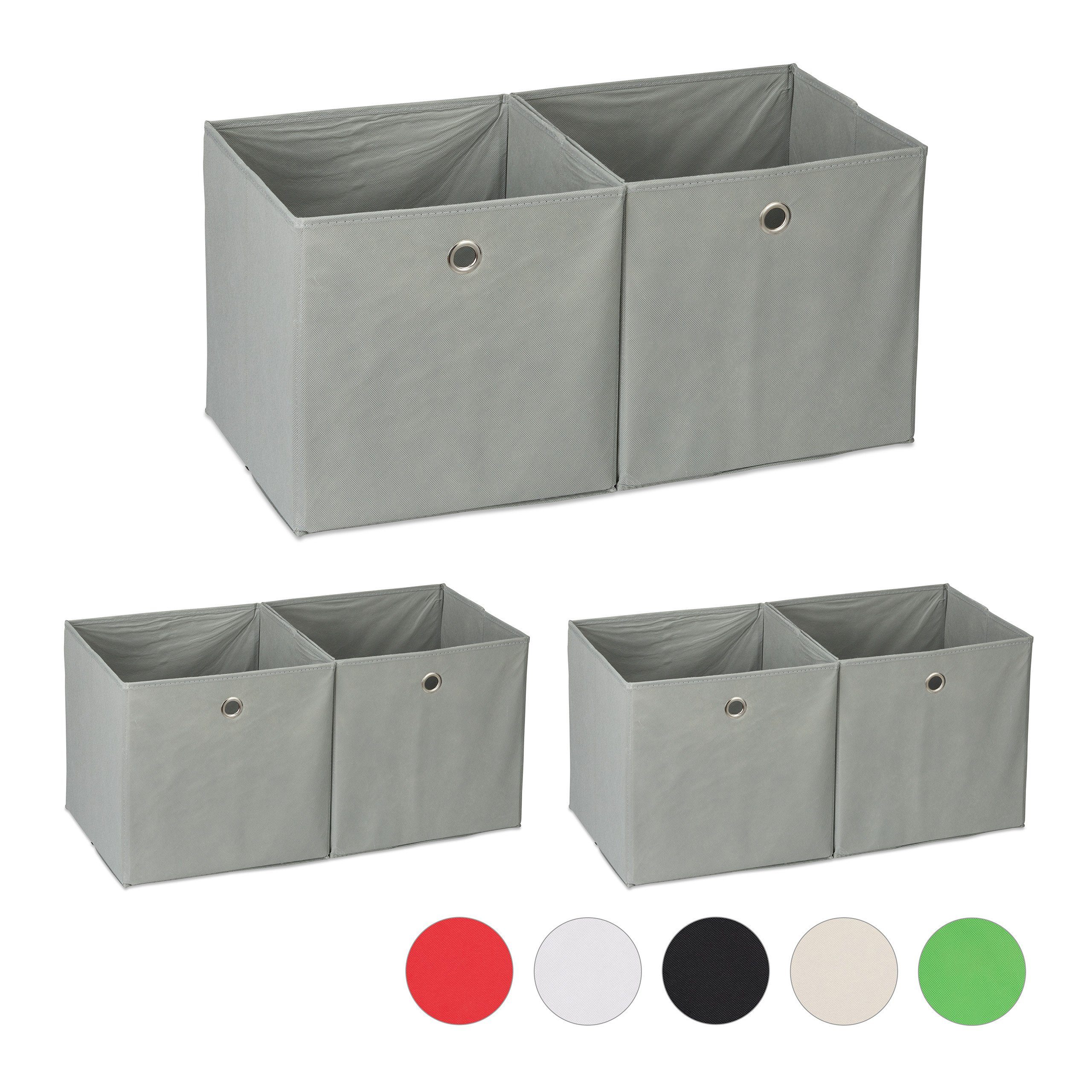 Aufbewahrungsbox 6 x Aufbewahrungsbox Stoff grau
