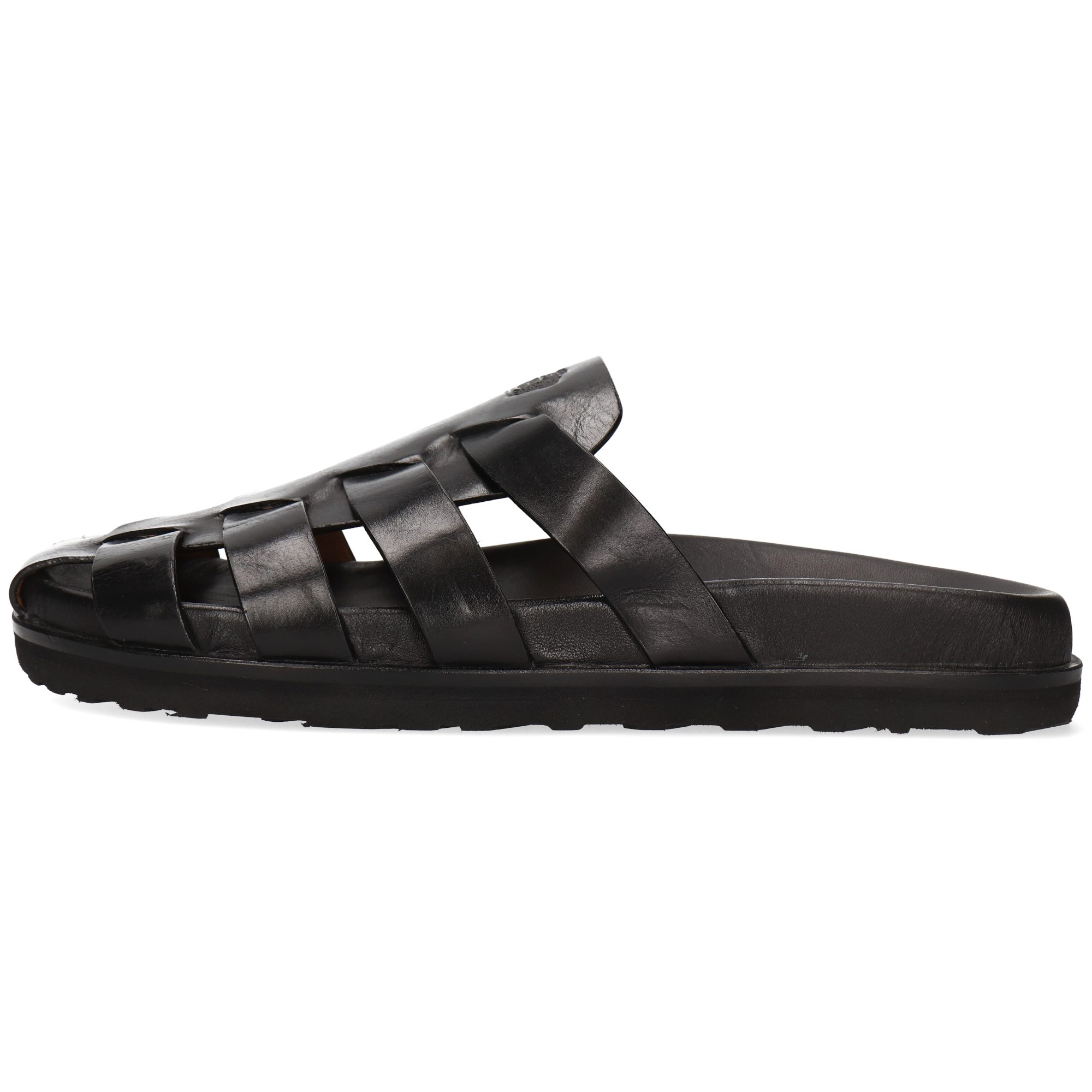 Melvin & Hamilton Robert 42 Leder-Pantoletten für Herren Pantolette Flache Absätze, Echtes Leder, Vegetabile Gerbung