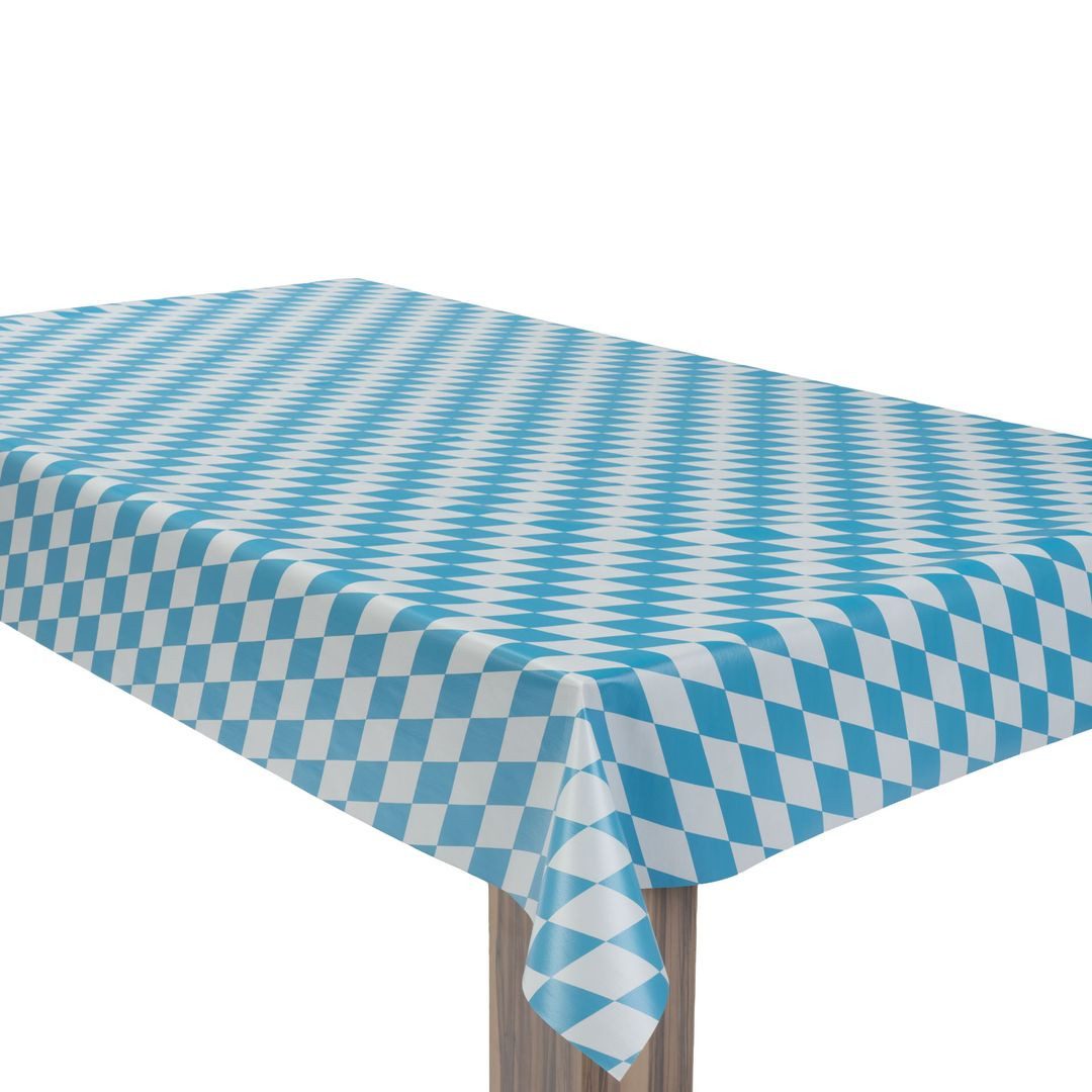 laro Tischdecke Wachstuchtischdecke Bavaria Karo Blau PVC Eckig