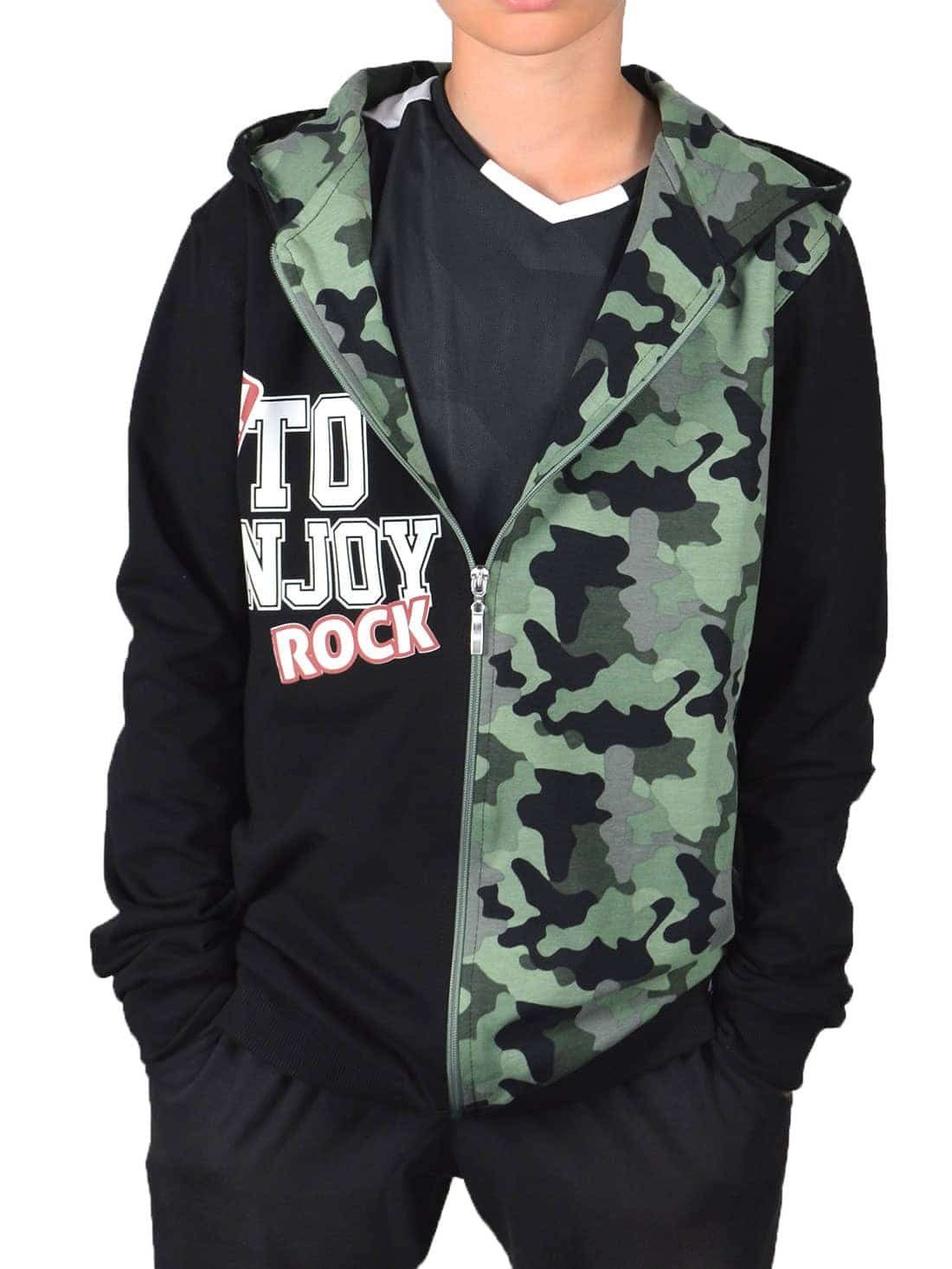 Kapuzensweatjacke Jungen Sweatjacke mit Kapuze