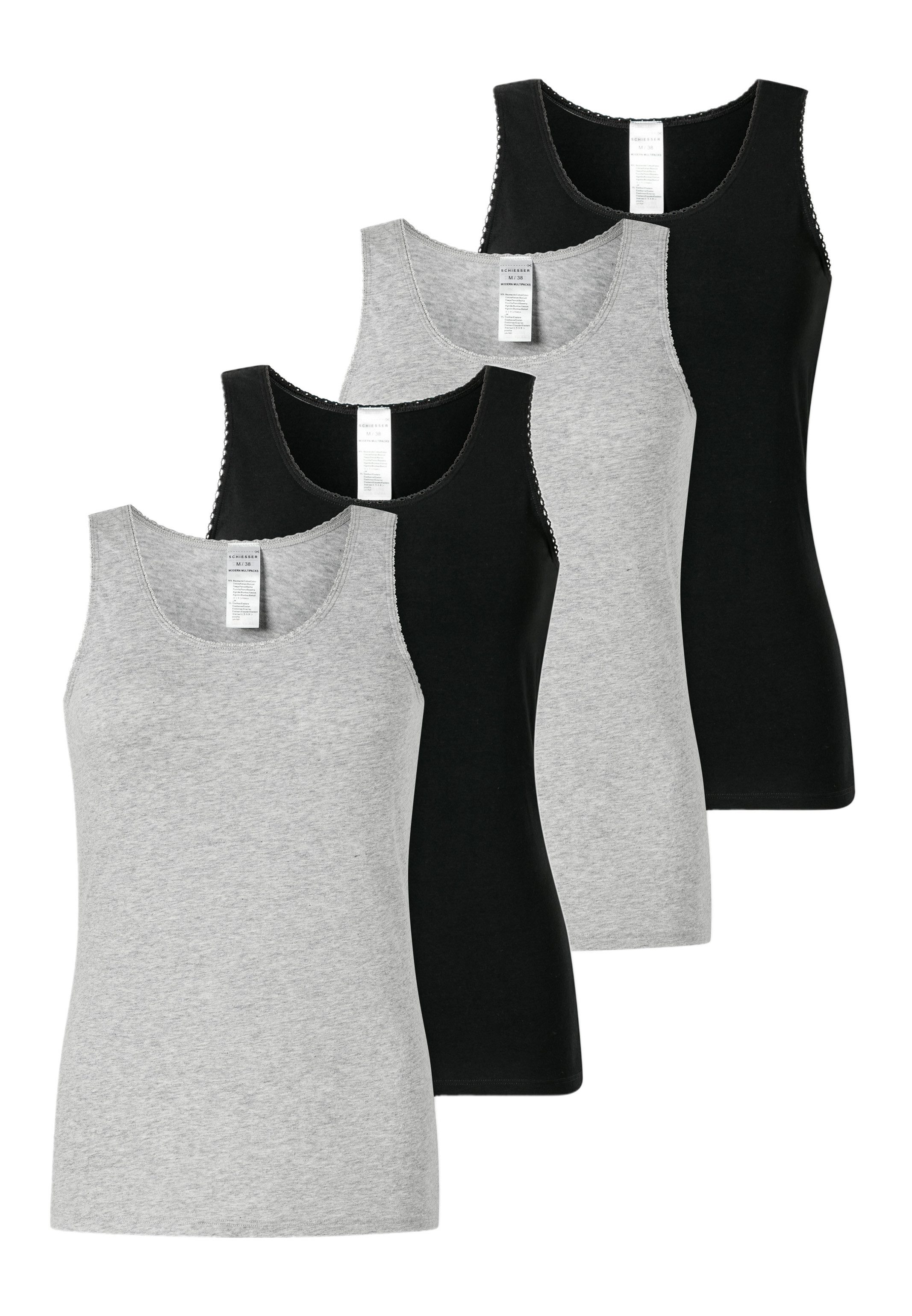 Schiesser Unterhemd 4er Pack 95/5 Modern Cotton (Spar-Set) Unterhemd / Top günstig online kaufen