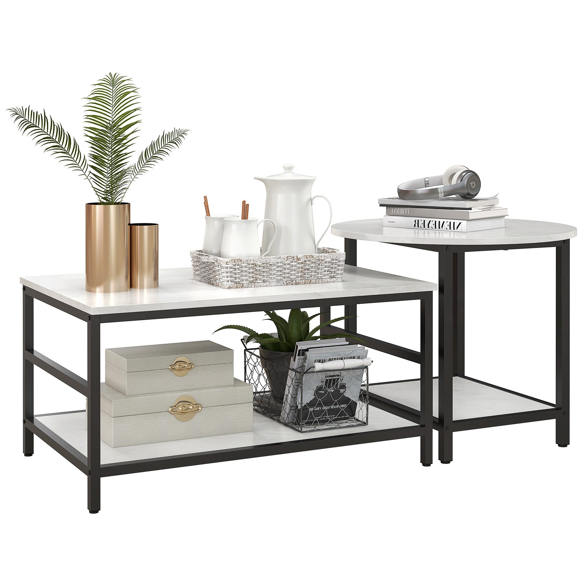 HOMCOM Couchtisch 2er-Set Beistelltisch, im Moderndesign, günstig online kaufen