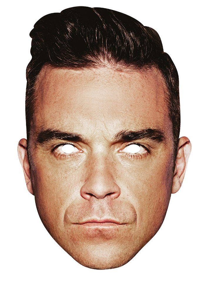 Rubie´s Verkleidungsmaske Robbie Williams Pappmaske, Take that: fotorealistisch bedruckte Gesichtsmaske des berühmten Pops