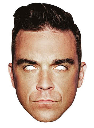 Rubie´s Verkleidungsmaske Robbie Williams Pappmaske, Take that: fotorealistisch bedruckte Gesichtsmaske des berühmten Pops