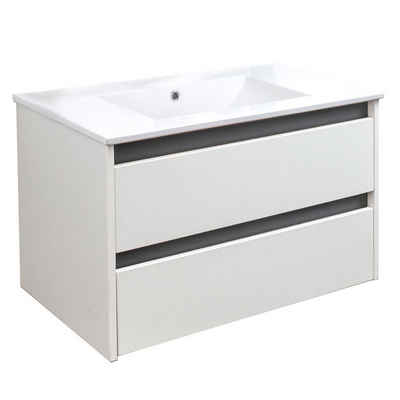 BADEDU Badezimmerspiegelschrank BYK Badmöbel Set mit Waschbeckenunterschrank und Waschtisch