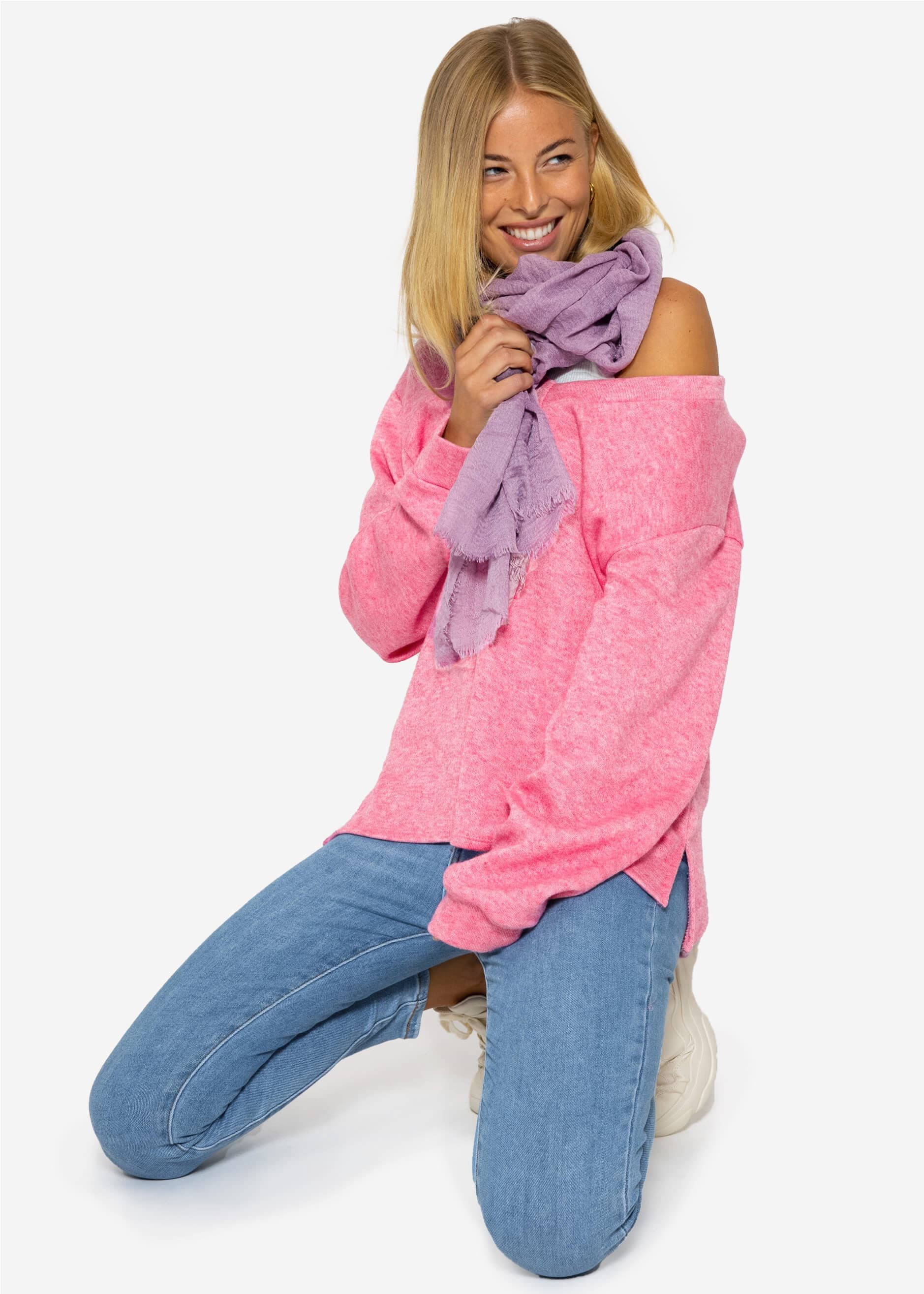 SASSYCLASSY Schal Musselin Schal für Damen, Weicher Schal aus Viskose mit a günstig online kaufen