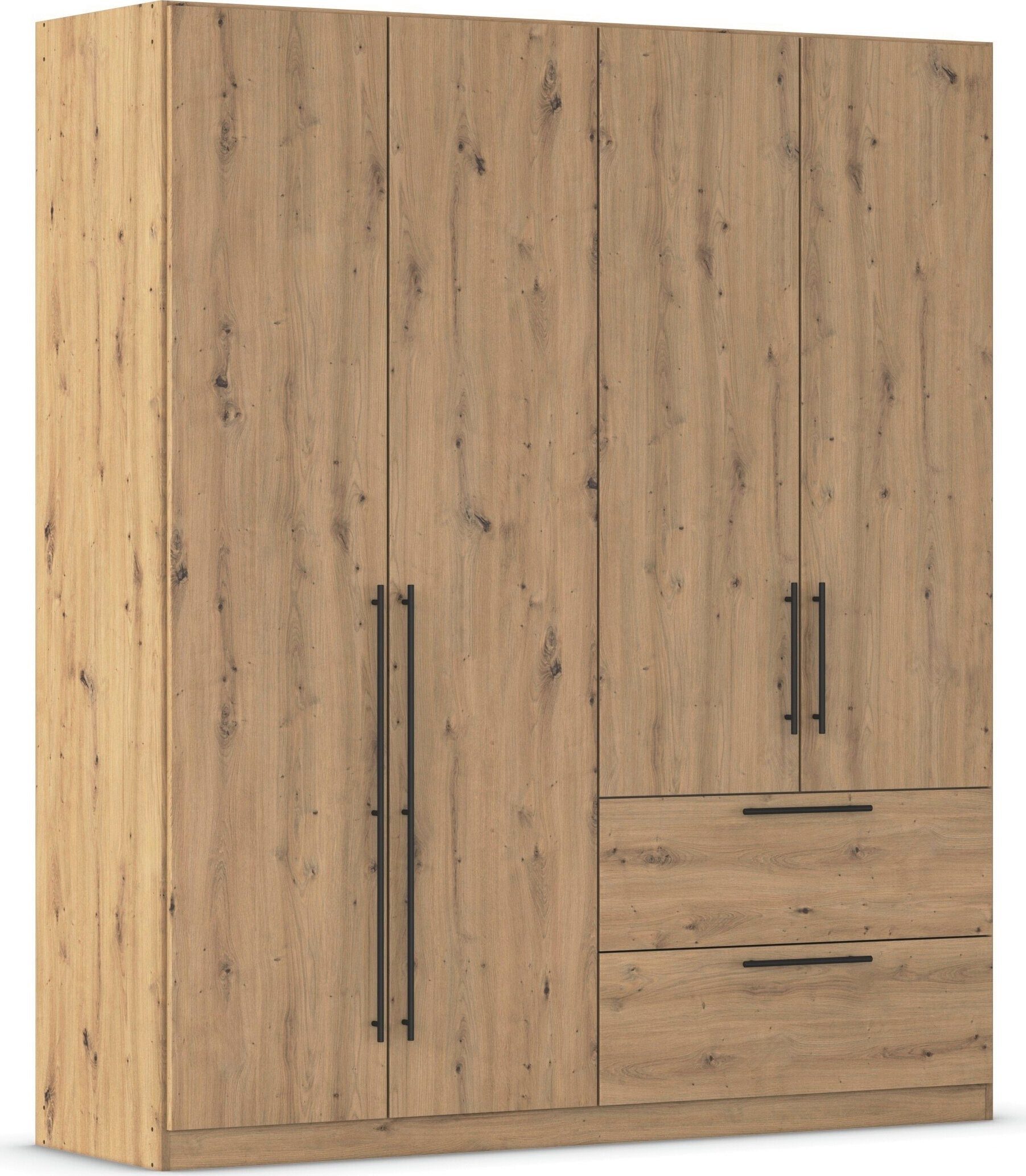 OTTO home Kleiderschrank Mehrzweckschrank Aktenschrank Möbel Mietswohnung Schlafzimmer AVOLA (3 verschiedene Ausstattungen BASIC/CLASSIC/PREMIUM (inkl. SOFT-CLOSE) mit hochwertigen Stangengriffen aus Metall in Schwarz MADE IN GERMANY
