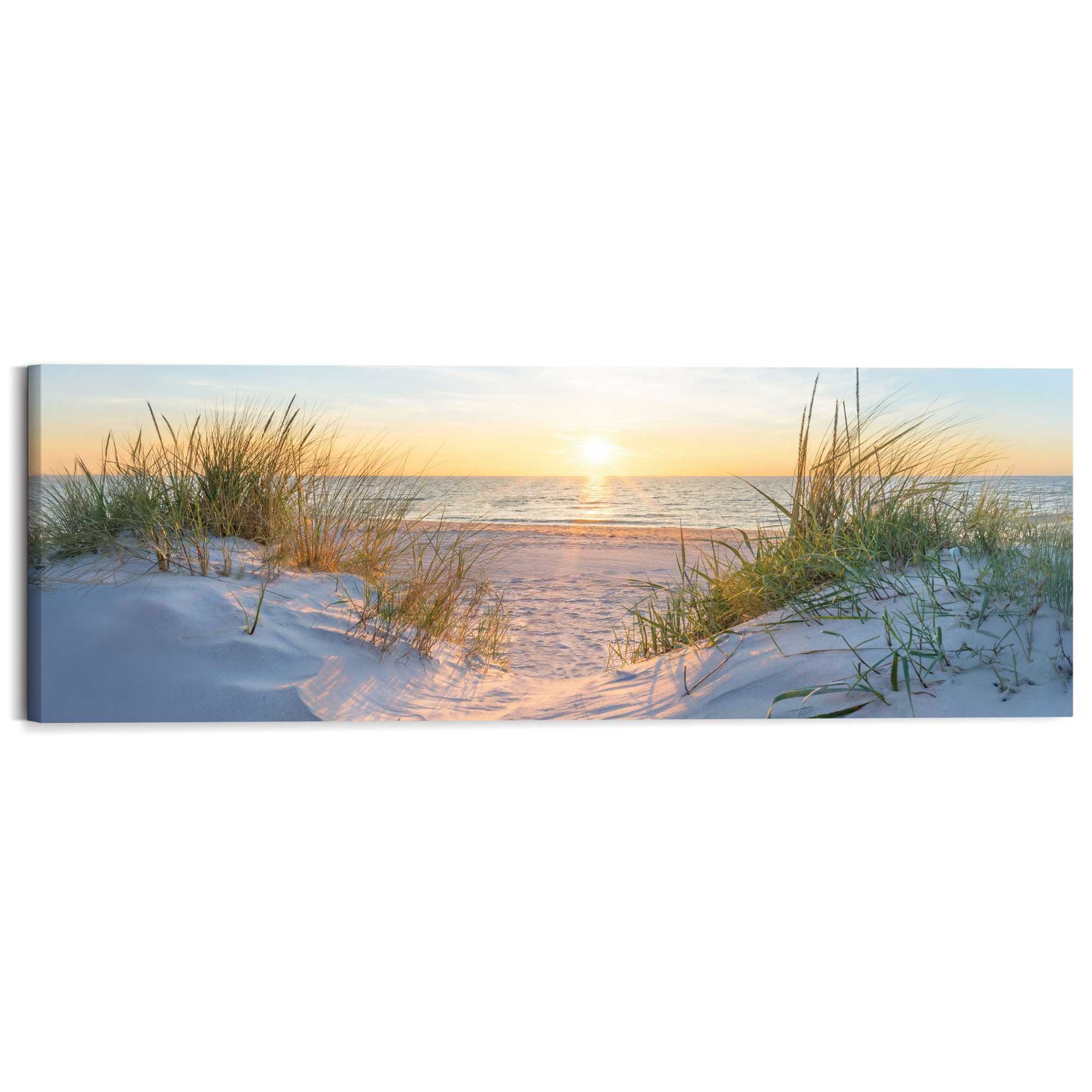 Reinders! Deco-Panel Sonnenuntergang in den Dünen, Wohnzimmer - Beige - MDF günstig online kaufen