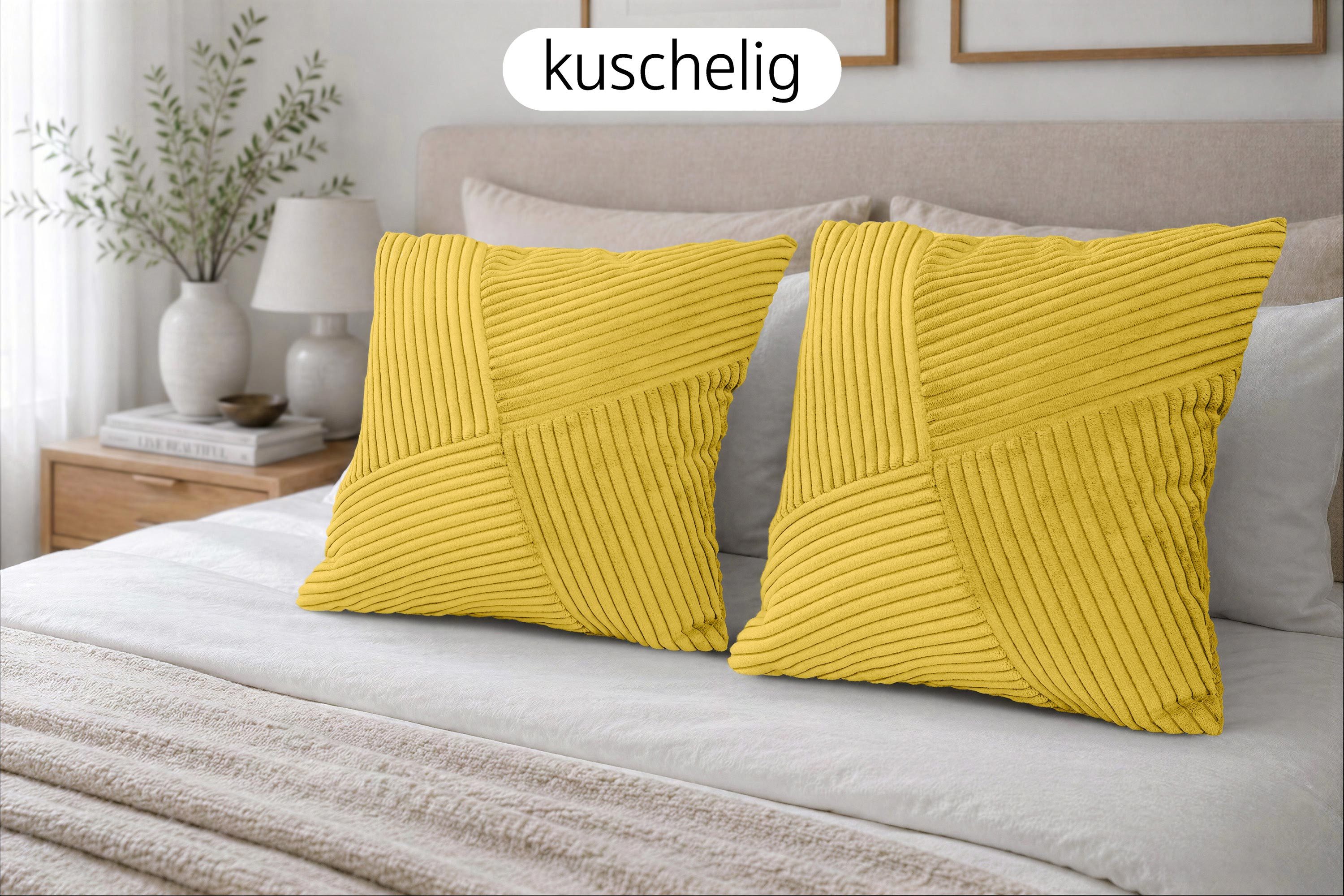 Amilian Dekokissen Sofakissen Zierkissen 4er-Set - weich, unifarben, formstabil, Couchkissen mit Kissenfüllung 50x50 cm