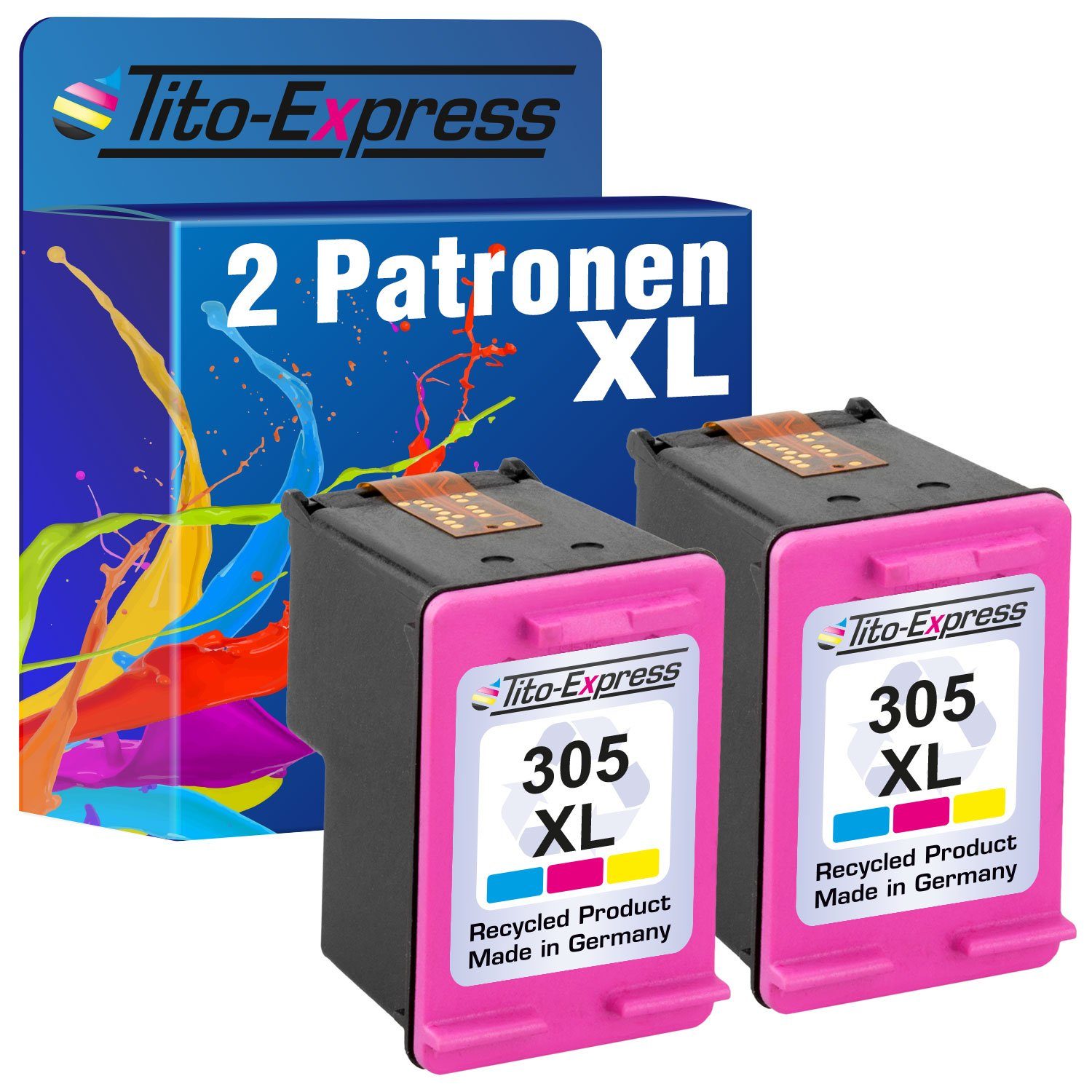 Tito-Express PlatinumSerie 2er Set ersetzt für HP 305 XL HP 305XL HP305XL  Color Doppelpack Tintenpatrone (für Envy 6000 6032 6020 6022 6055 Pro 6400  DeskJet 2700 2710 2720 2722)
