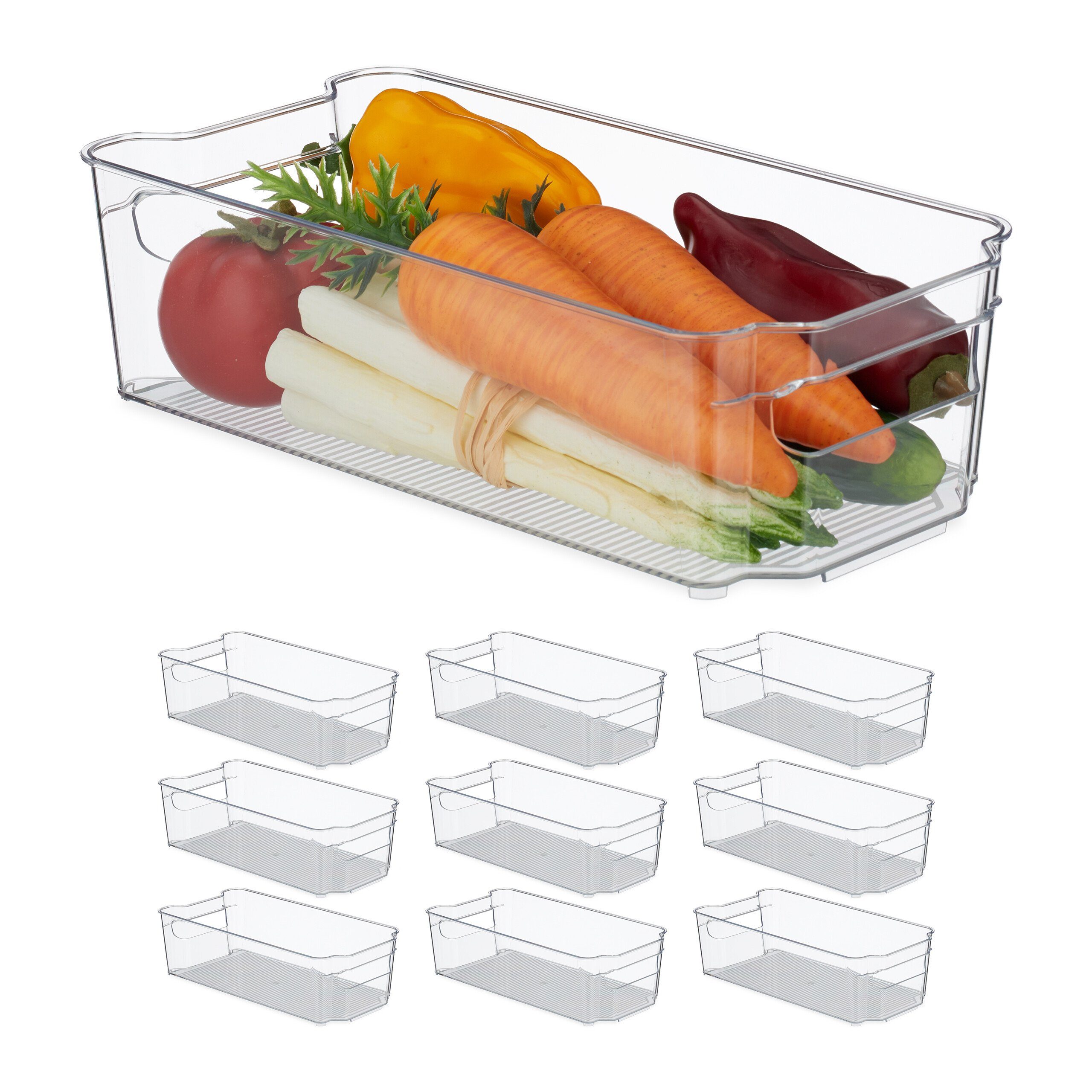 Frischhaltedose 10 x Kühlschrank Organizer mit Griffen