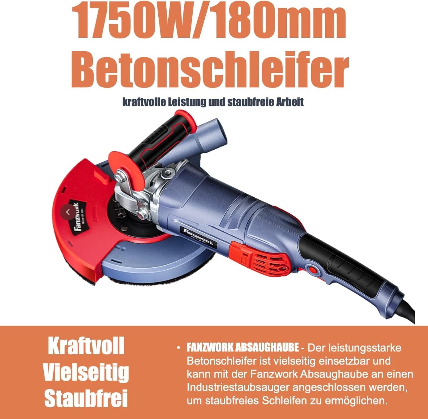 Fanzwork Winkelschleifer 1750W Betonschleifer Set inkl. Premium180mm Diaman günstig online kaufen