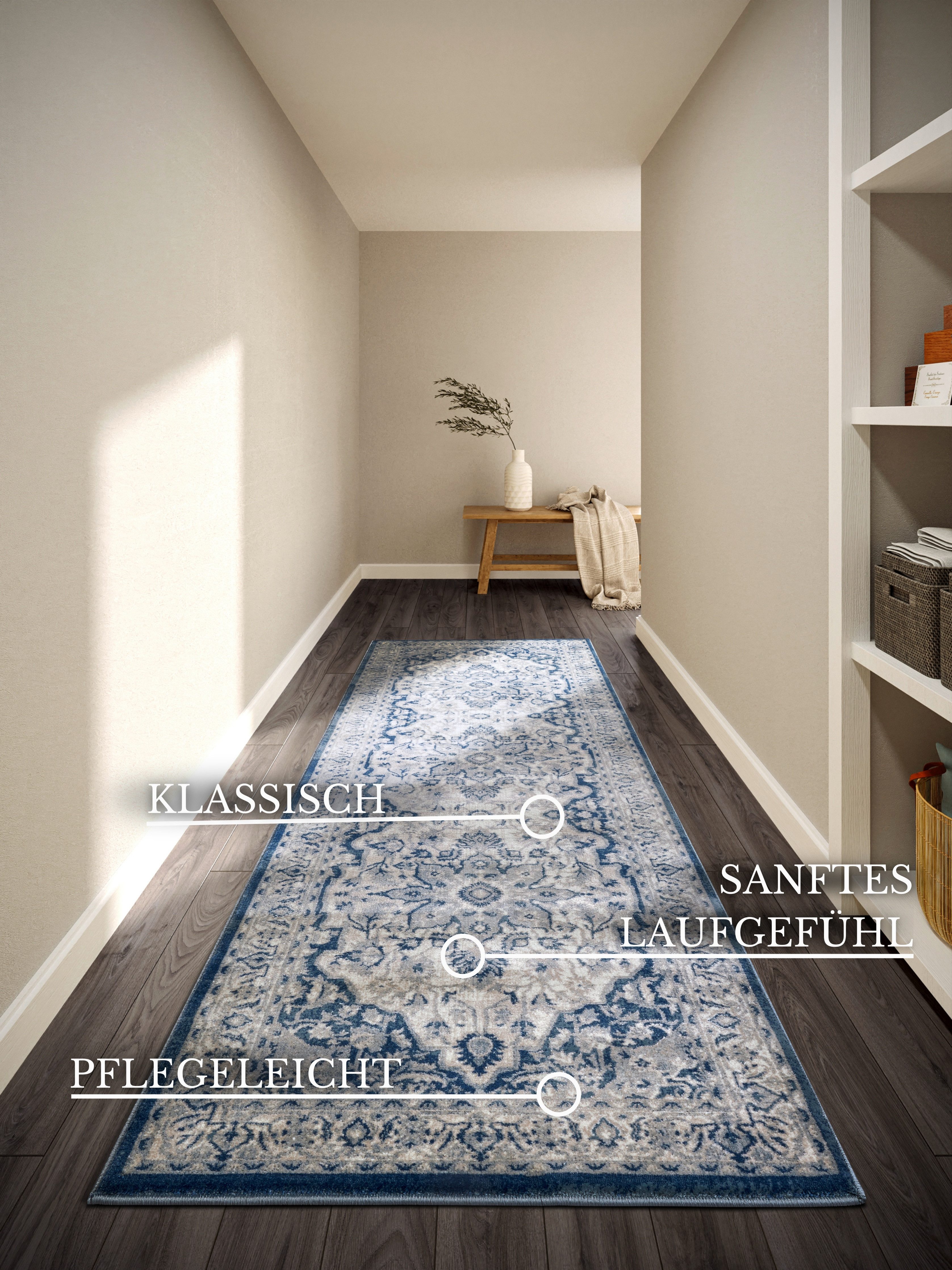 Villeroy & Boch Teppich Gabrielle, rechteckig, Höhe: 11 mm, Orientalisch, Wohnzimmer, Schlafzimmer, Klassisch, Kurzflor, Weich
