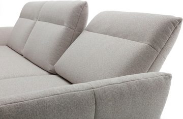 hülsta sofa Ecksofa hs.460, Sockel in Nussbaum, Winkelfüße in Umbragrau, Breite 338 cm