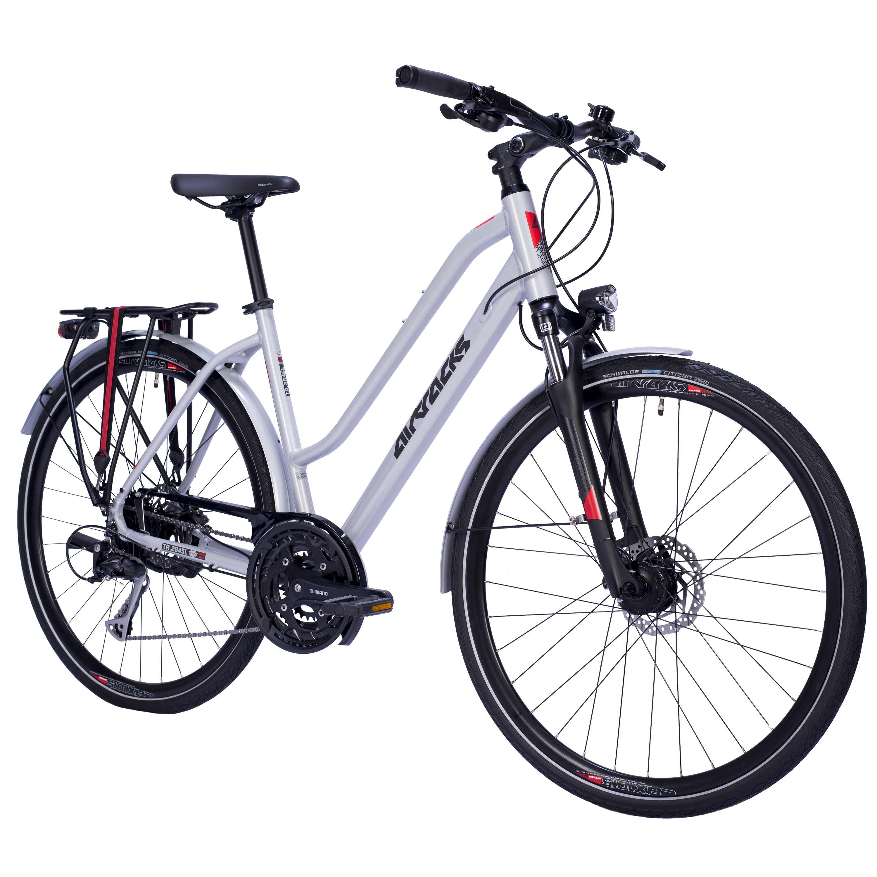 Airtracks Trekkingrad Damen Trekking Fahrrad 28 Zoll Trekkingrad TR.2845L, 27 Gang Shimano Alivio RD-M4000-SGS Shadow, Kettenschaltung, Silber Matt - Rahmenhöhen 48 cm & 52 cm » Modeljahr 2026«