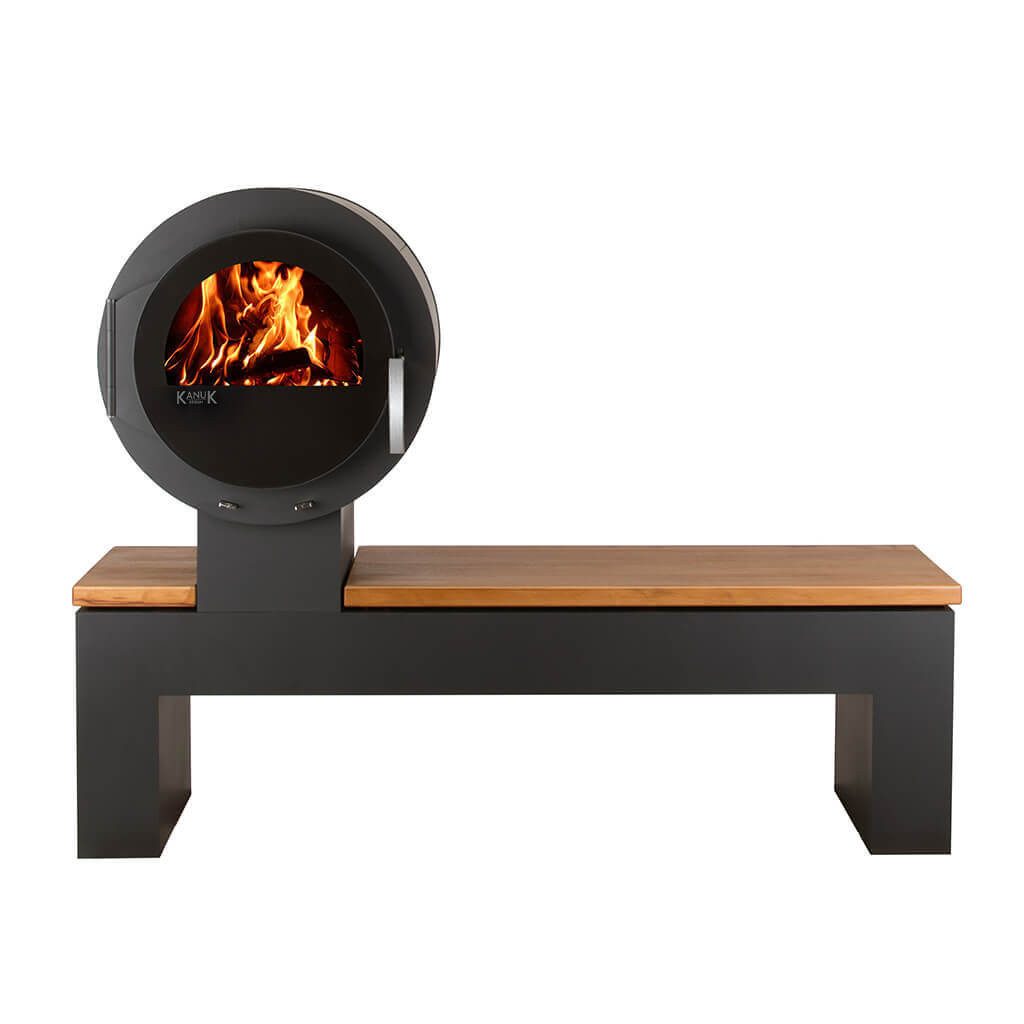 Kanuk Kaminofen Kaminofen Kanuk® BANK Goldenteak, 8 kW