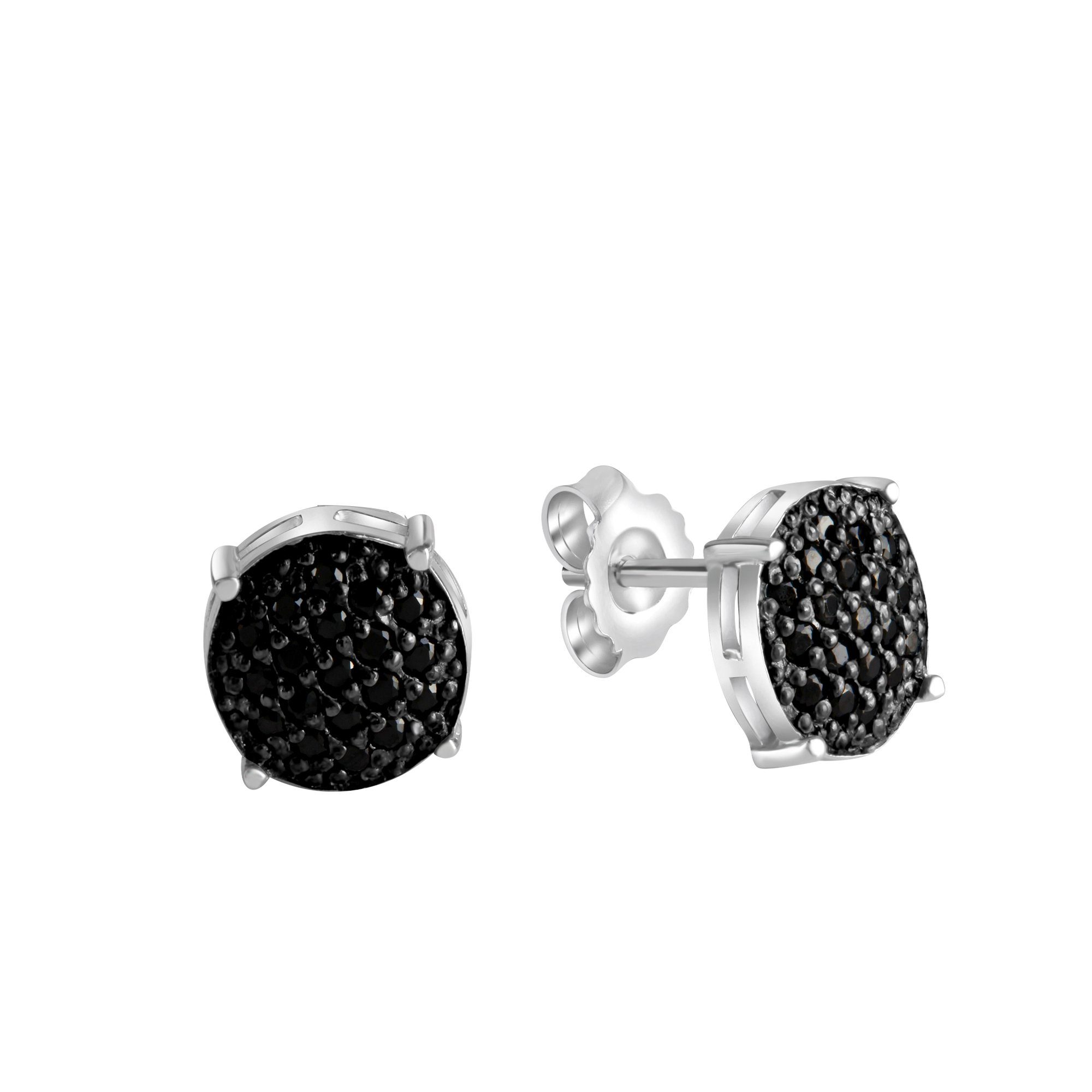 CELESTA Paar Ohrstecker Silber 925 rhodiniert mit schwarzen Zironia-Steinen günstig online kaufen