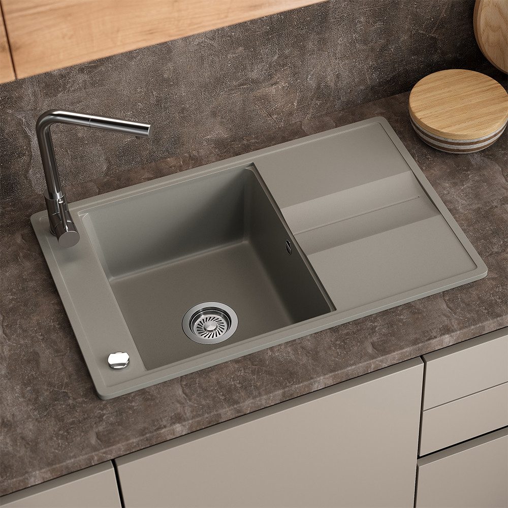 Bergstroem Granitspüle Kyoto, Beton, 78 x 50 cm, Rechteckig, 78/50 cm, (1 St)