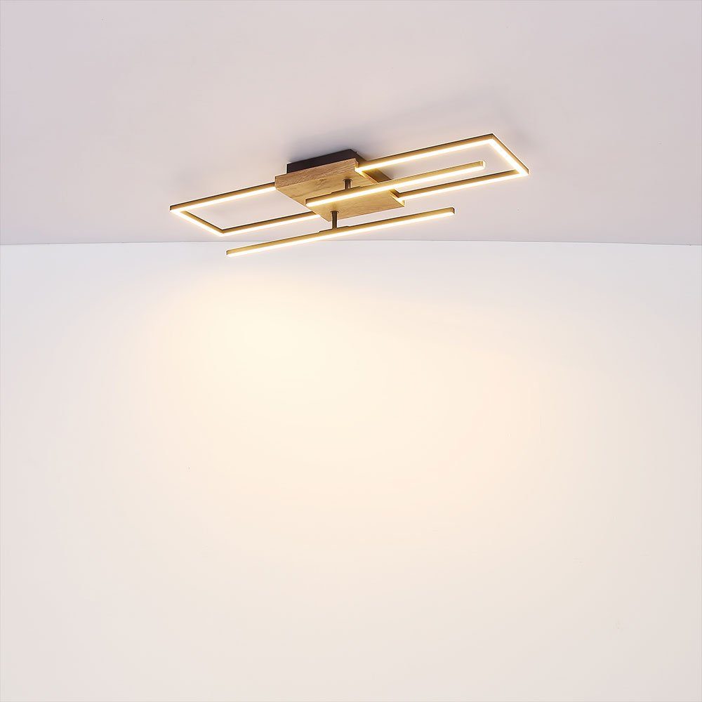schwarz Deckenleuchte Metall verbaut, modern etc-shop Wohnzimmerlampe LED-Leuchtmittel Deckenleuchte, Warmweiß, LED fest Lampe