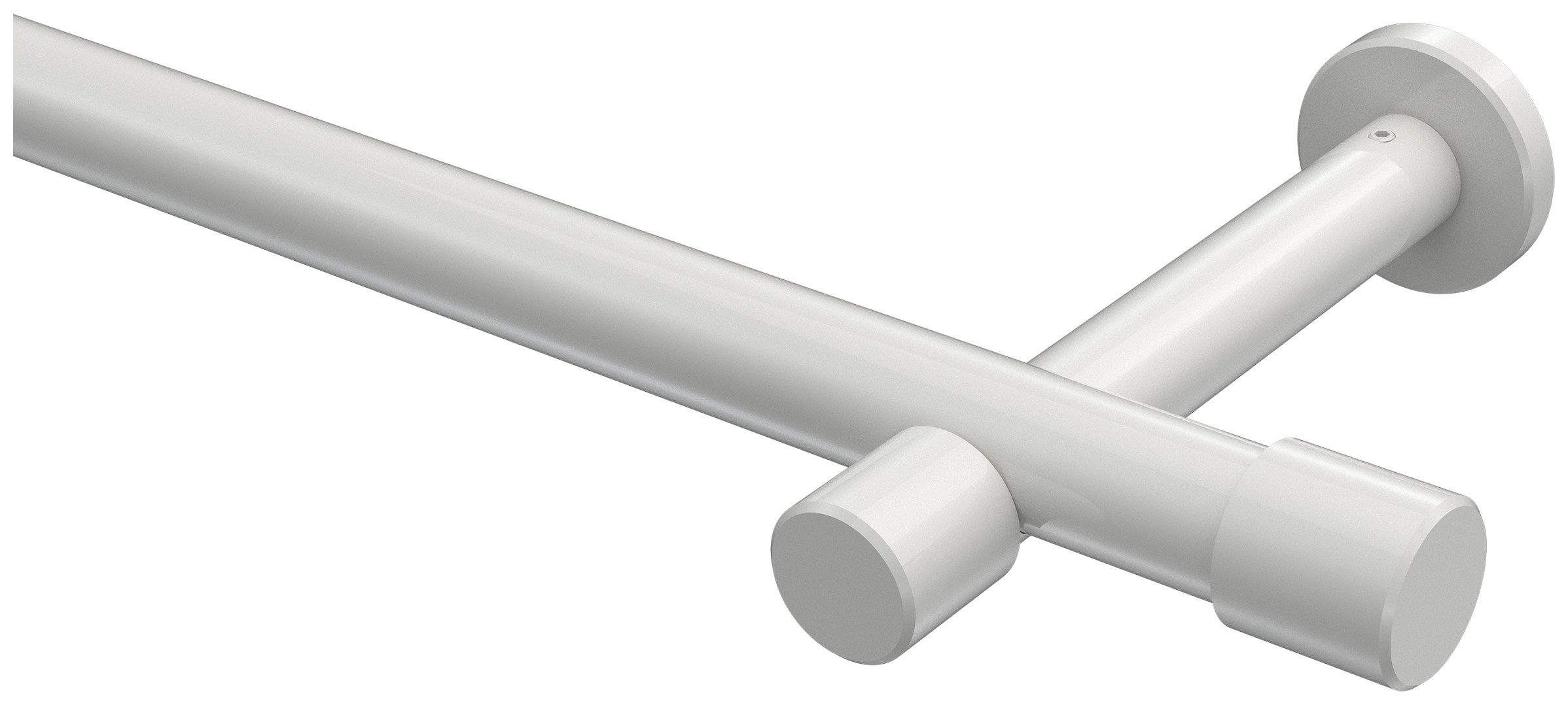 INTERDECO Gardinenstange Prestige Santo, Ø 20 mm, 1-läufig, Fixmaß, kürzbar, Wandmontage, Deckenmontage, Metall, Weiß