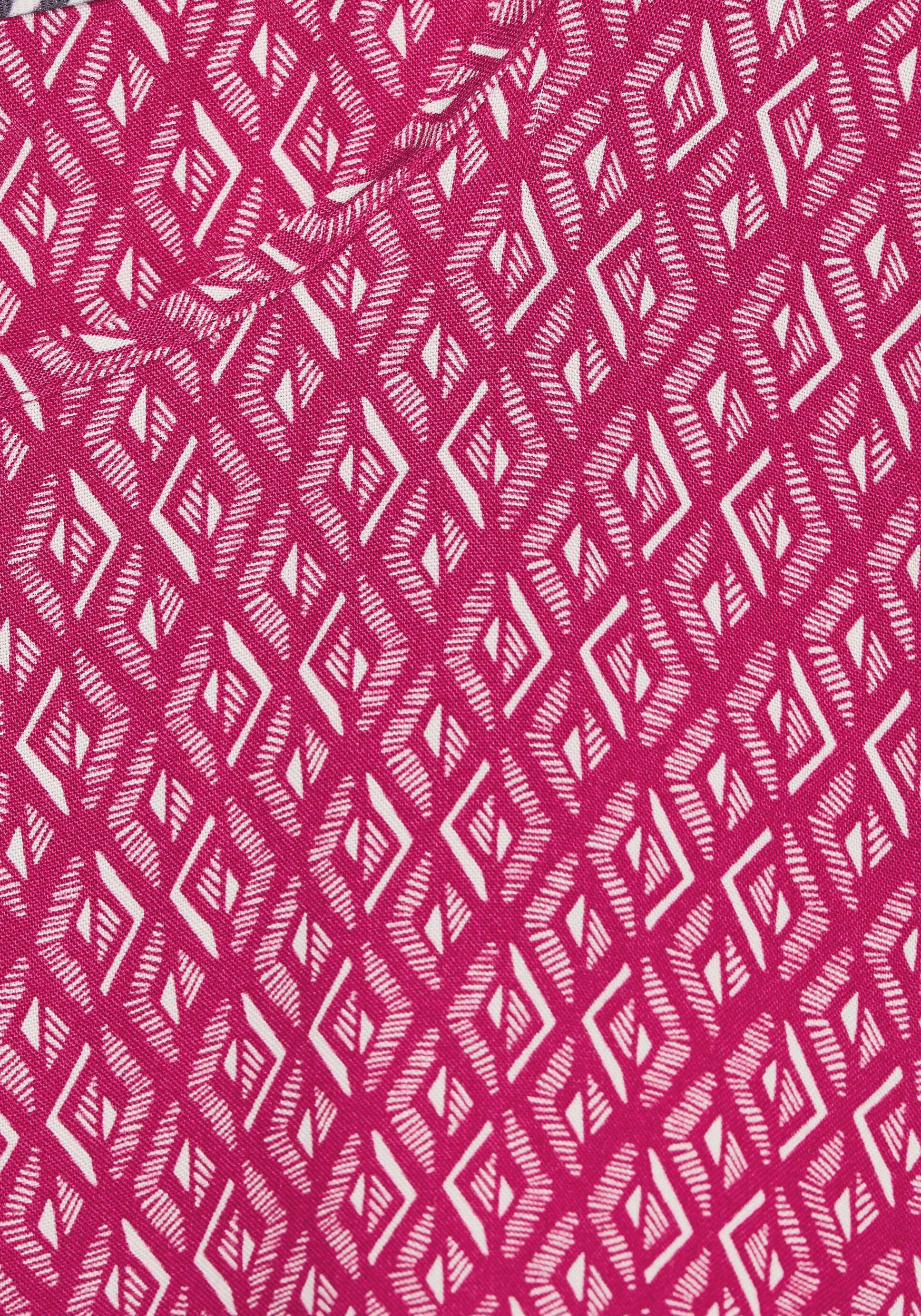 Shirtbluse pink mit Knotendetail Cecil Saum am