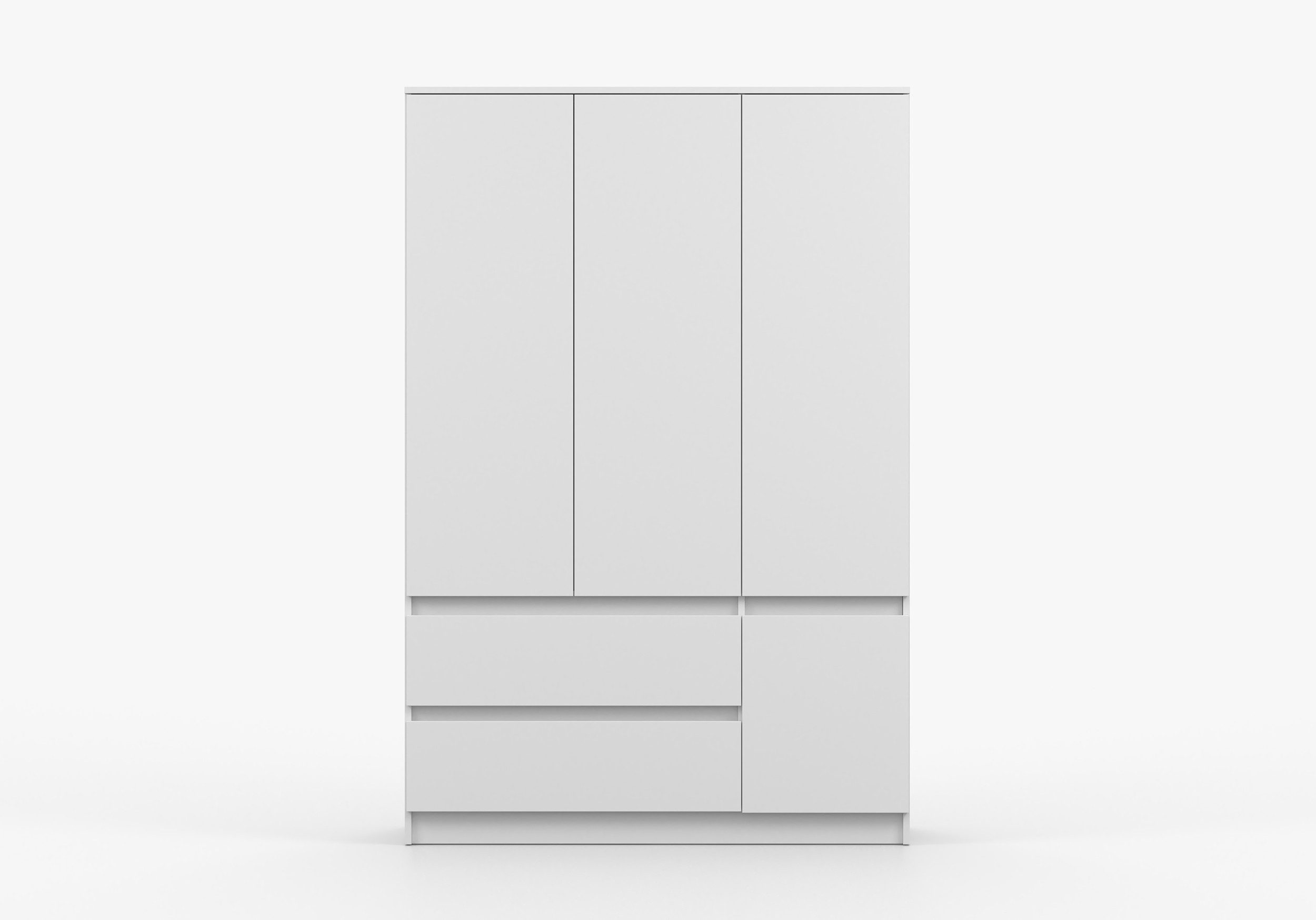 MOEBLO Drehtürenschrank LOSKO 4D2S (Kleiderschrank -120 cm breit, mit 4 Türen, 2 Schubladen, 5 Einlegeböden und Kleiderstange, grifflos) (BxHxT): 120 x 180 x 50 – Bild 4 von 5