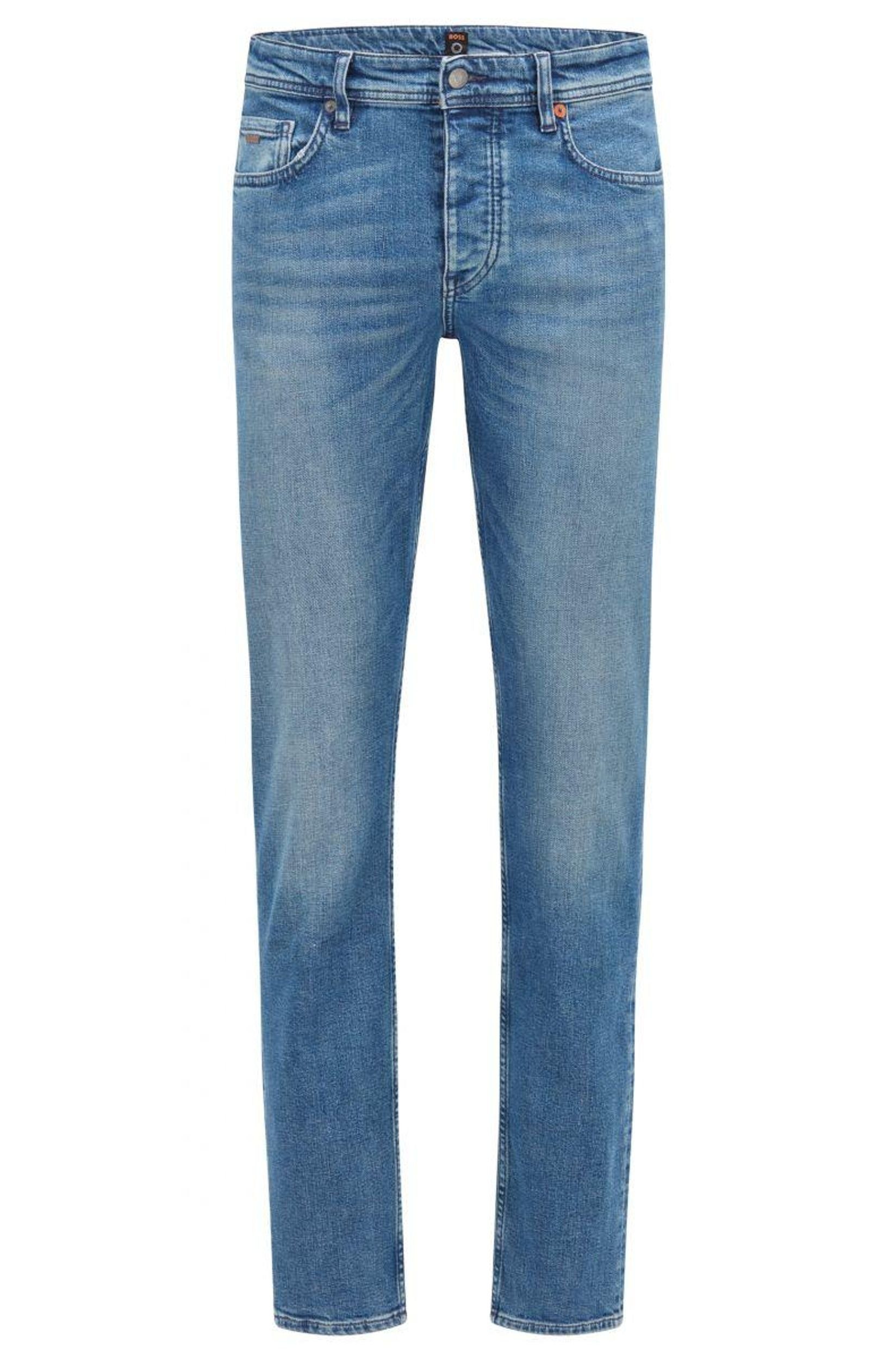 BOSS ORANGE Slim-fit-Jeans BLAUE TAPERED-FIT JEANS AUS KOMFORTABLEM STRETCH-DENIM