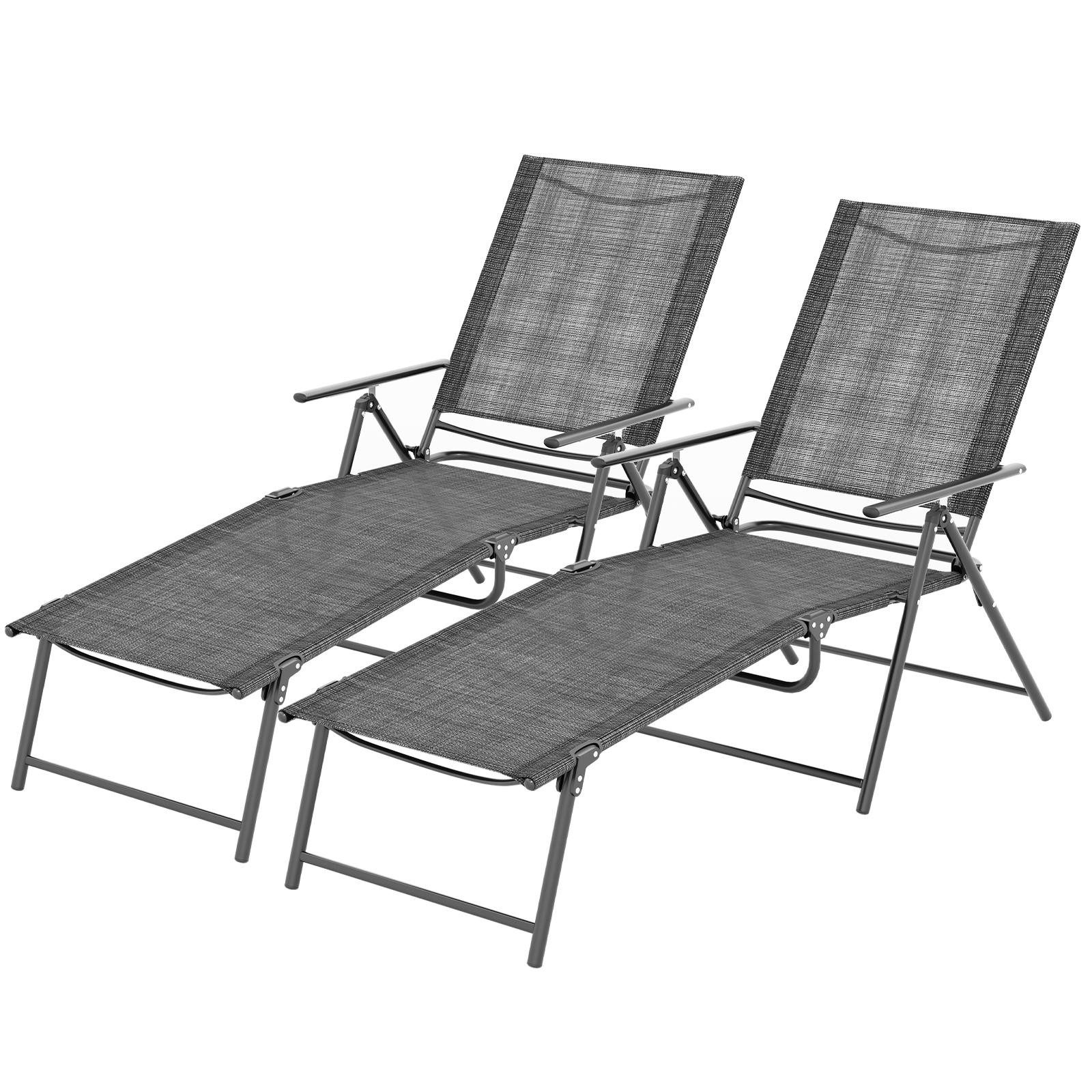 KOMFOTTEU Gartenliege, 2er Set Sonnenliege klappbar, bis 150kg