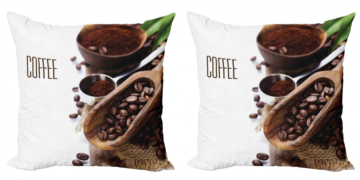 Kissenbezüge Modern Accent Doppelseitiger Digitaldruck, Abakuhaus (2 Stück), Kaffee Gemahlene Kaffeebohnen