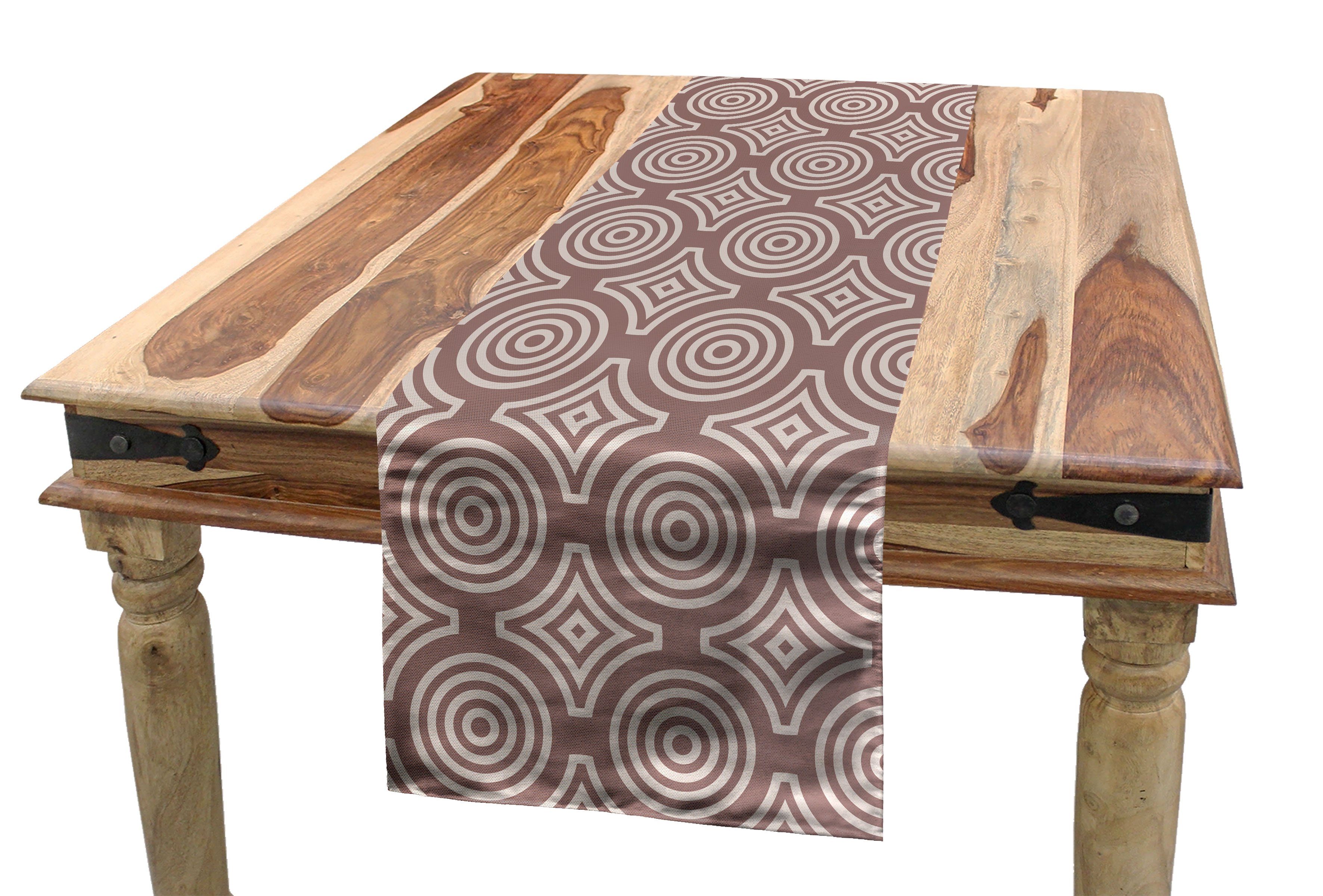 Abakuhaus Tischläufer Esszimmer Küche Rechteckiger Dekorativer Tischläufer, Erdfarben Geometrisch