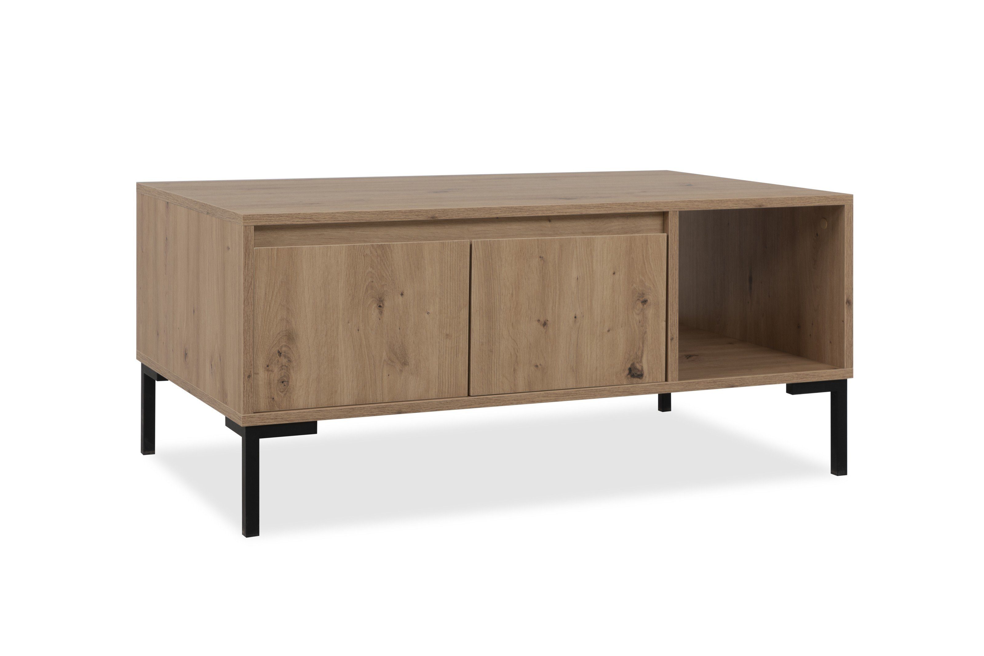 Dekor möbelando Artisan cm), Oak Korsika 100x43x60 Couchtisch in (BxHxT: