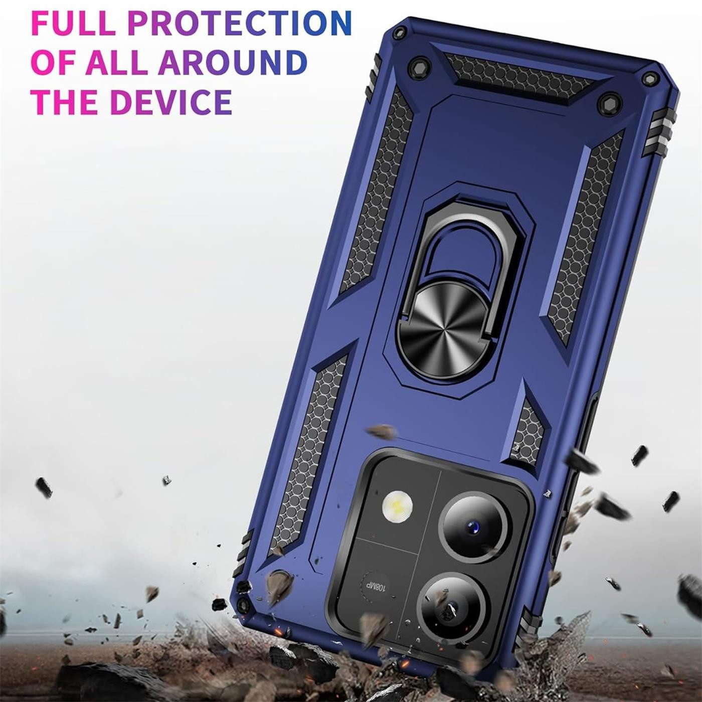 CoolGadget Handyhülle Armor Shield Case für Xiaomi Redmi Note 13 Pro 5G 6,67 Zoll, Outdoor Cover Magnet Ringhalter Handy Hülle für Redmi Note 13 Pro 5G – Bild 5 von 5