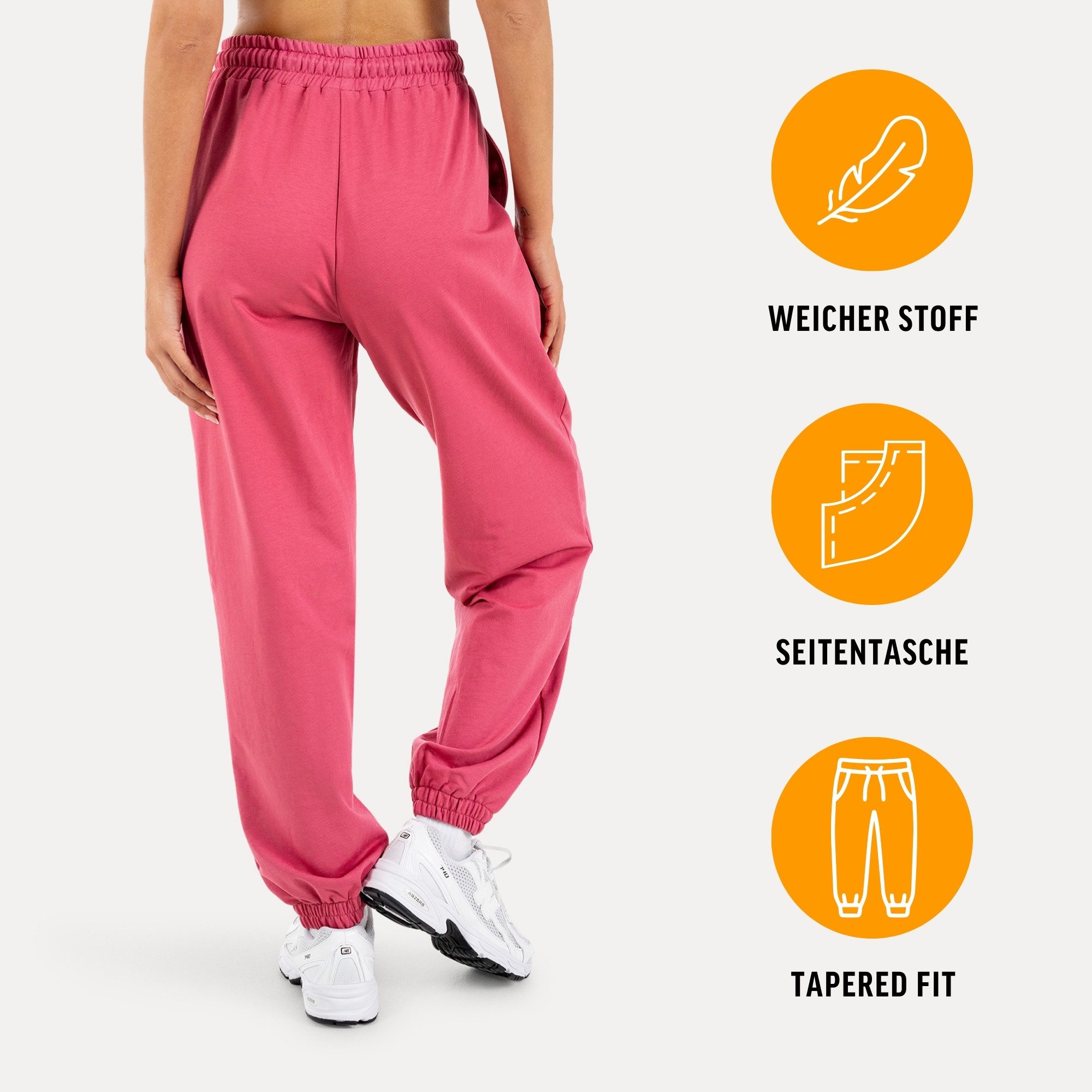Smilodox Jogginghose Elura, Trainingshose Damen Tapered Fit, Sweatpants mit Tunnelzug Elastischer Bund, Kordelzug, Logo, Gym & Homewear