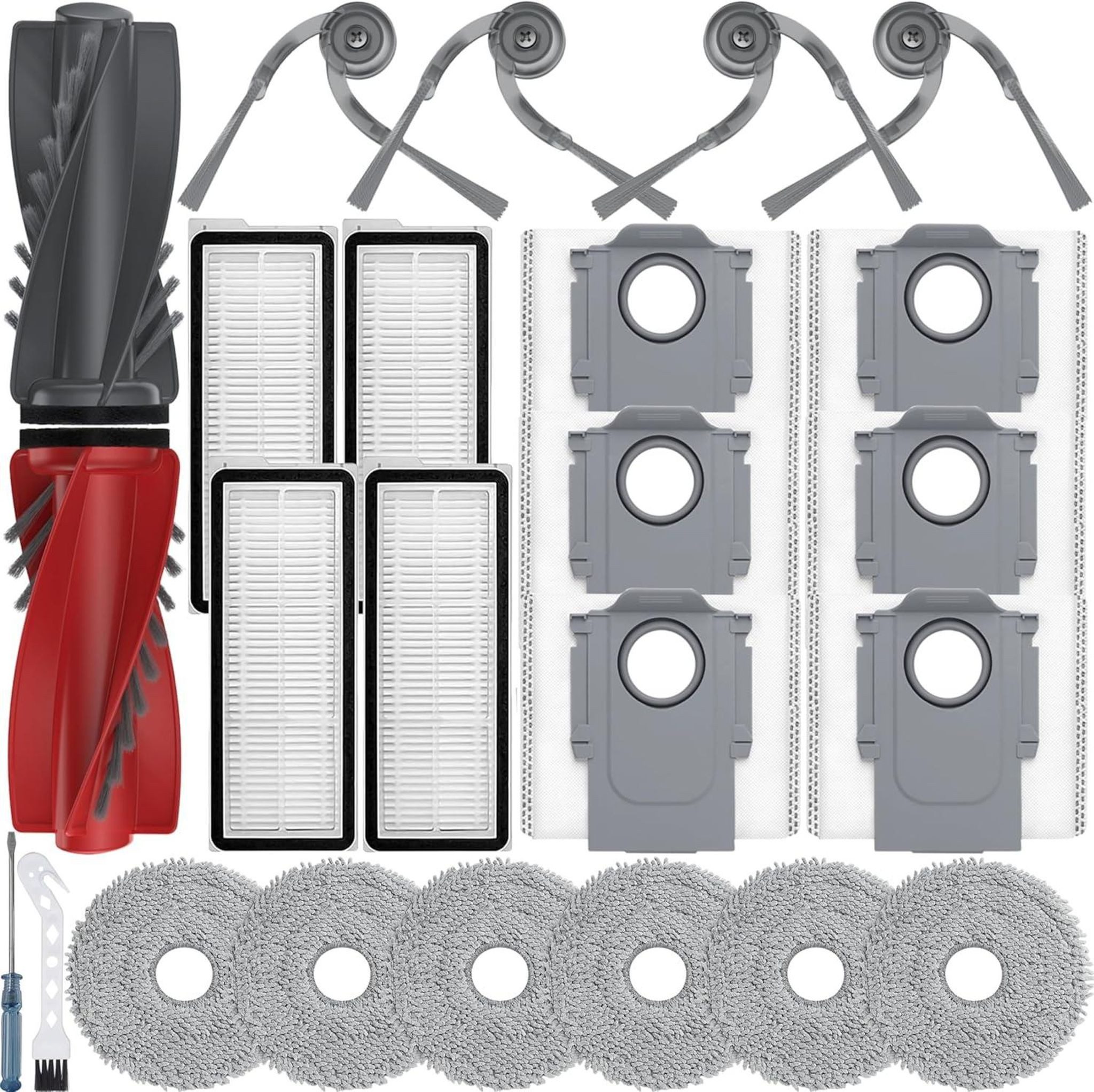FELIXLEO Staubsaugerdüsen-Set 24 Zubehör Set für Qrevo S5V Curv S5X Edge S5A Roboter, (24-tlg)