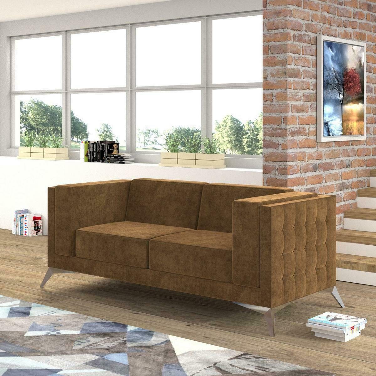 JVmoebel Sofa Chesterfield Polster Couch Stoff Couchen Sofa Sitz Garnitur Zweisitzer, Made in Europe