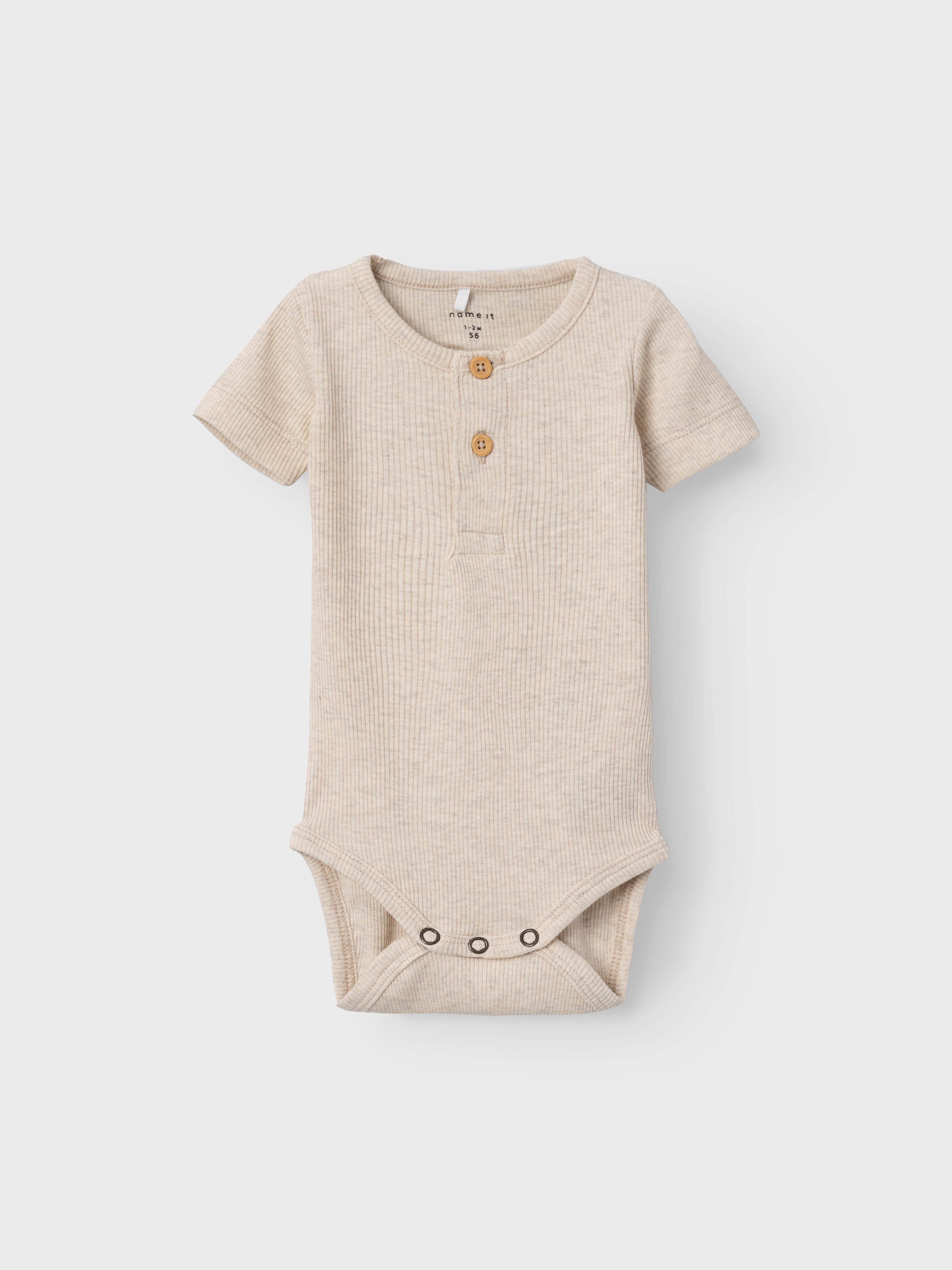 Name It Kurzarmbody NBMKAB SS BODY NOOS Baumwollmischung, Kurzarm, Knopf-Details
