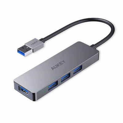 AUKEY »CB-H36« Tablet-Adapter, Aluminium Ultraflacher USB-3.0 USB-Hub mit 4 Anschlüssen