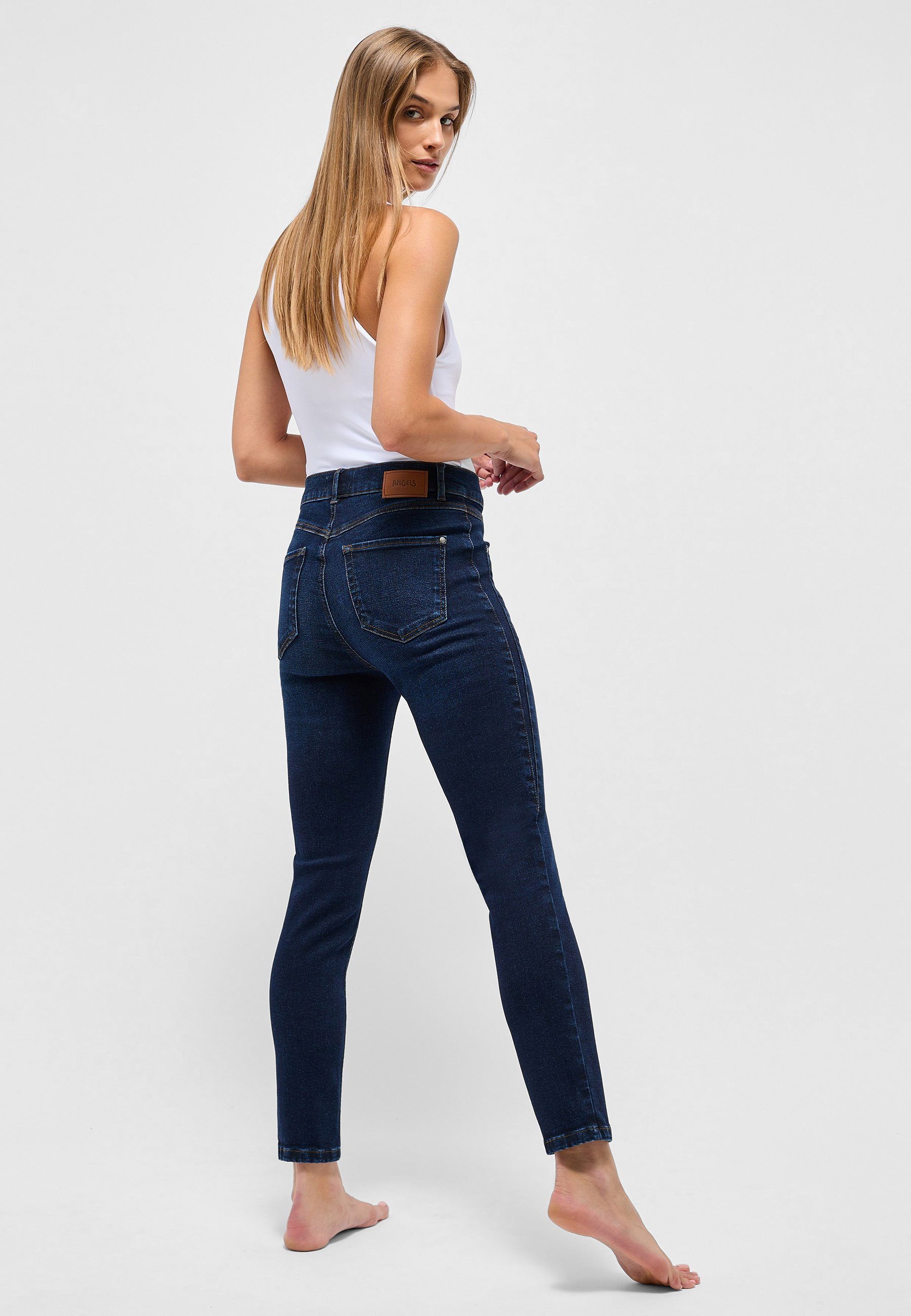 Seam Jeans mit Reißverschluss Slim-fit-Jeans Vintage dunkellila Ornella ANGELS