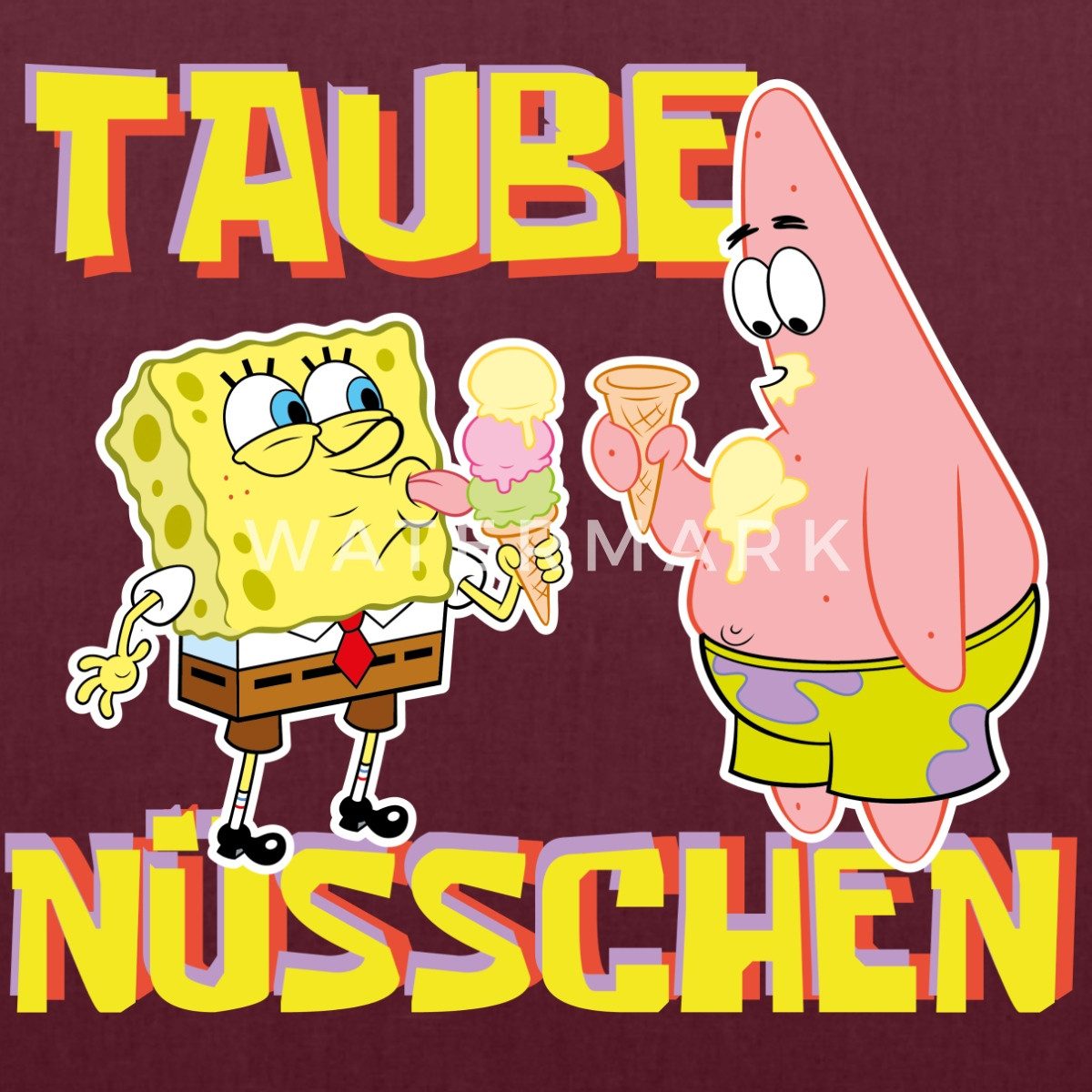 Spreadshirt Henkeltasche SpongeBob Schwammkopf Taube Nüsschen günstig online kaufen