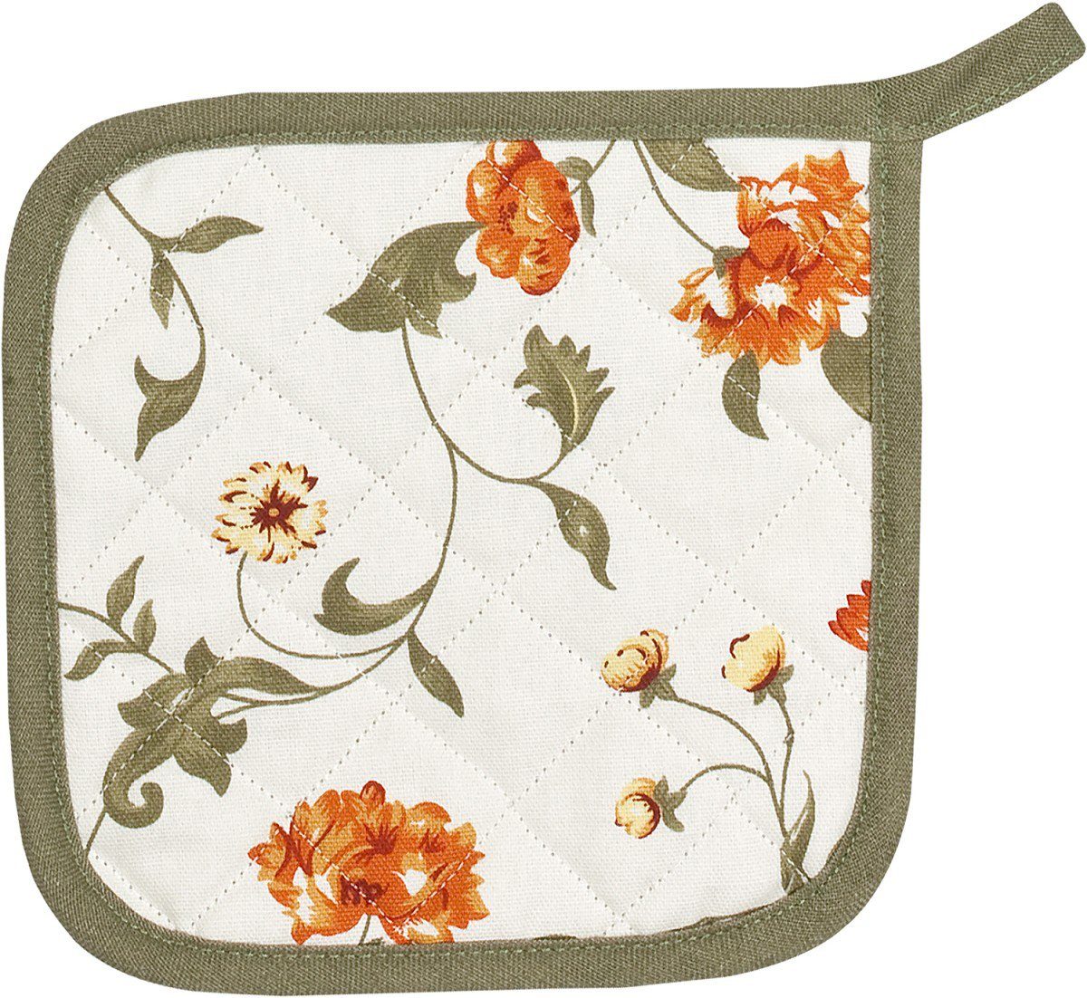 Kracht Topflappen Blümchen, (Set, 2-tlg., Set), 2er Set Topflappen, wattiert, ca. 22x22 cm
