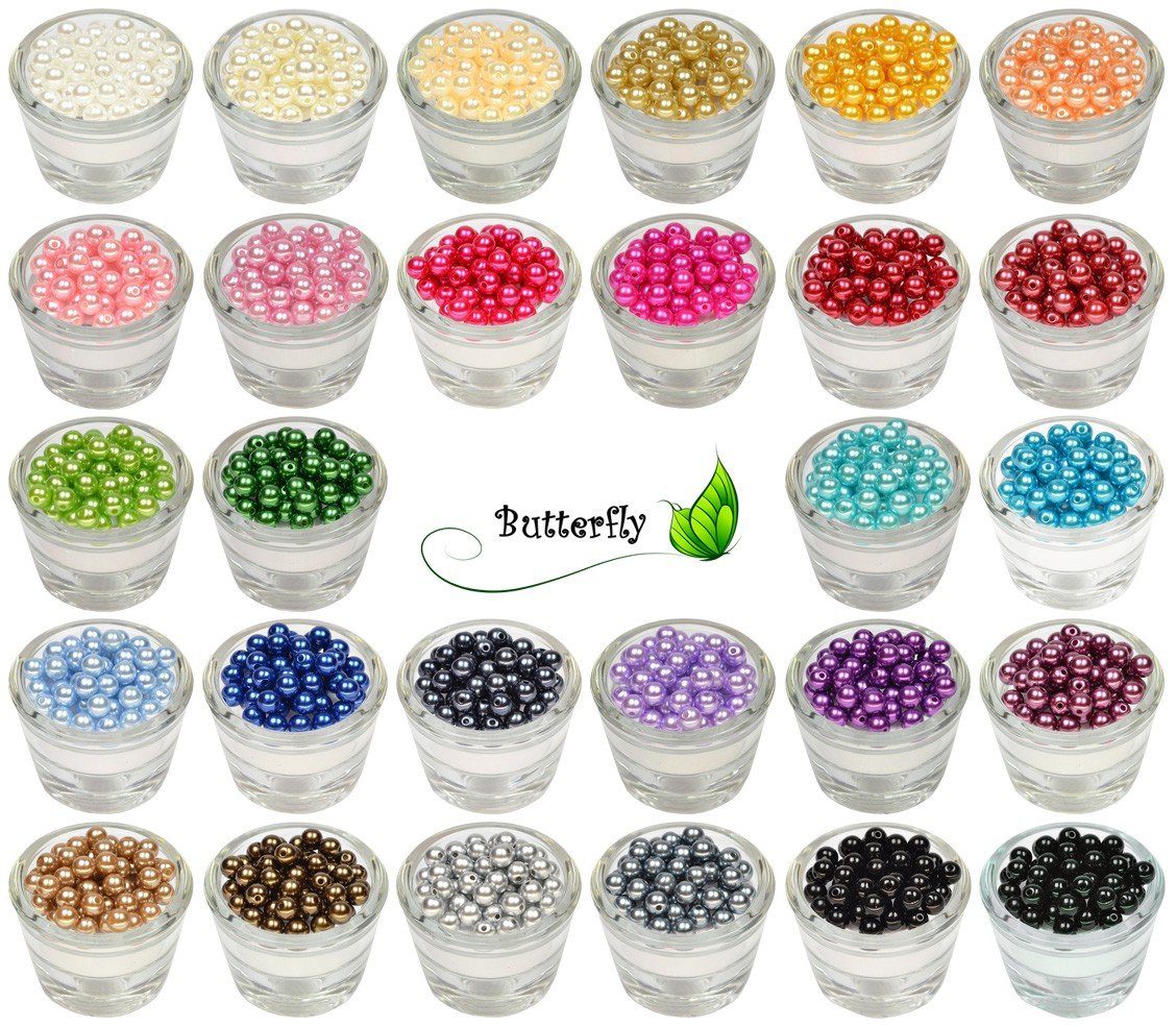 Creativery Bastelperlen, 50 Wachsperlen 8mm