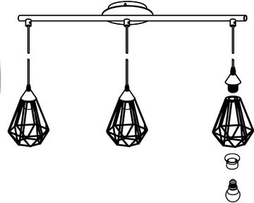 EGLO Pendelleuchte TARBES, ohne Leuchtmittel, Hängeleuchte, Hängelampe