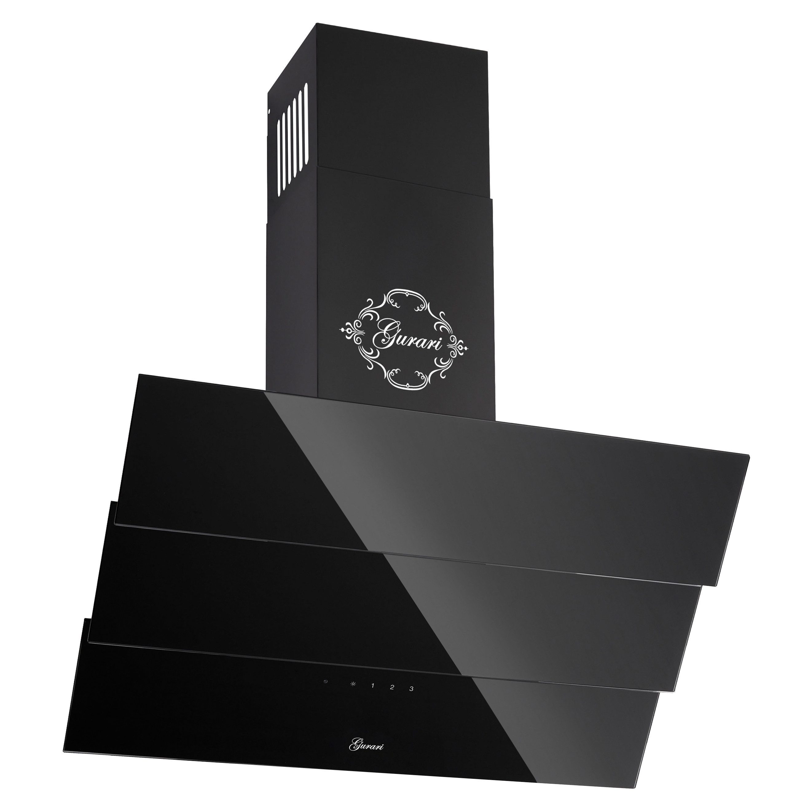 GURARI Kopffreihaube GCH D 267 BL 6 PRIME N Dunstabzugshaube 60 cm Schwarz Glas GCH D 267 BL 6 PRIME N Dunstabzugshaube 60 cm Schwarz Glas, Wandmontage Abzugshaube 1000m³/h Klasse A