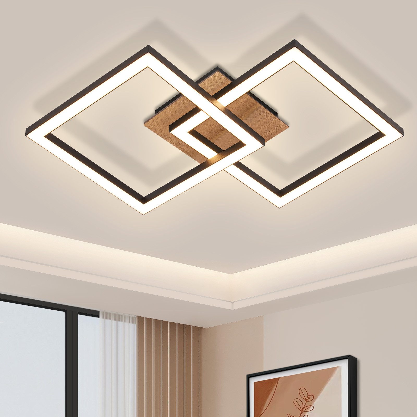 ZMH LED Deckenleuchte Whonzimmer Modern 2 günstig online kaufen
