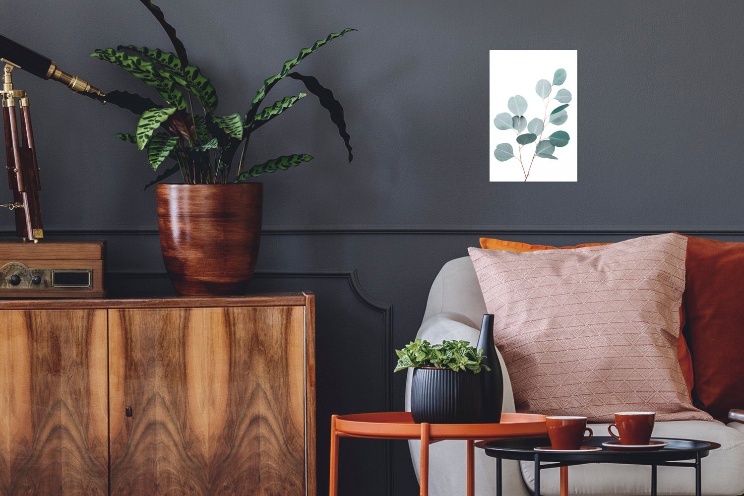 Pflanzen Poster, St), Weiß für Natur, Wohnzimmer, Grün - - Rahmen - (1 MuchoWow Poster Ohne Wandbild, Wandposter