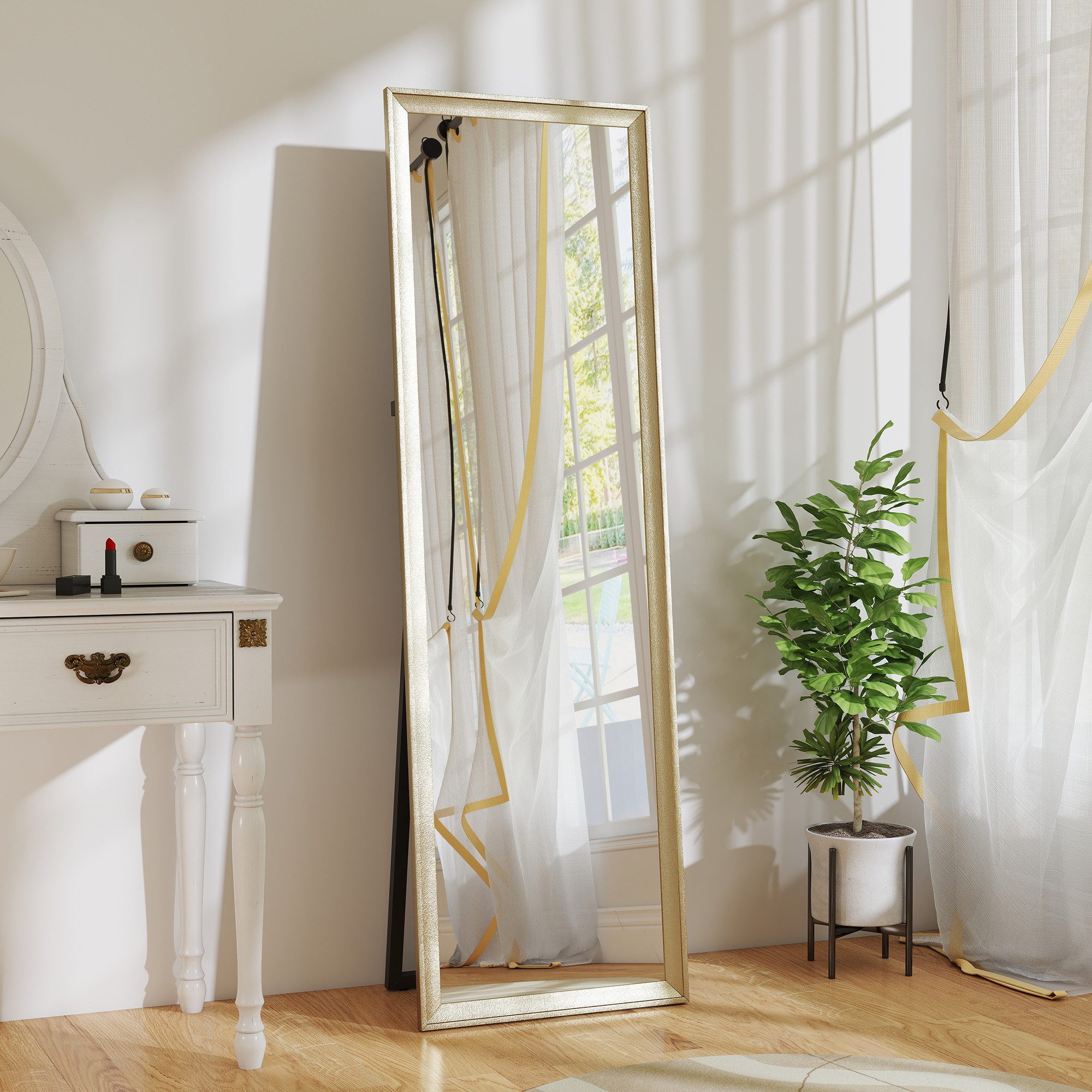 HOMCOM Standspiegel Splitterfest, mit Ständer (Stehspiegel, 1-St., Standspi günstig online kaufen