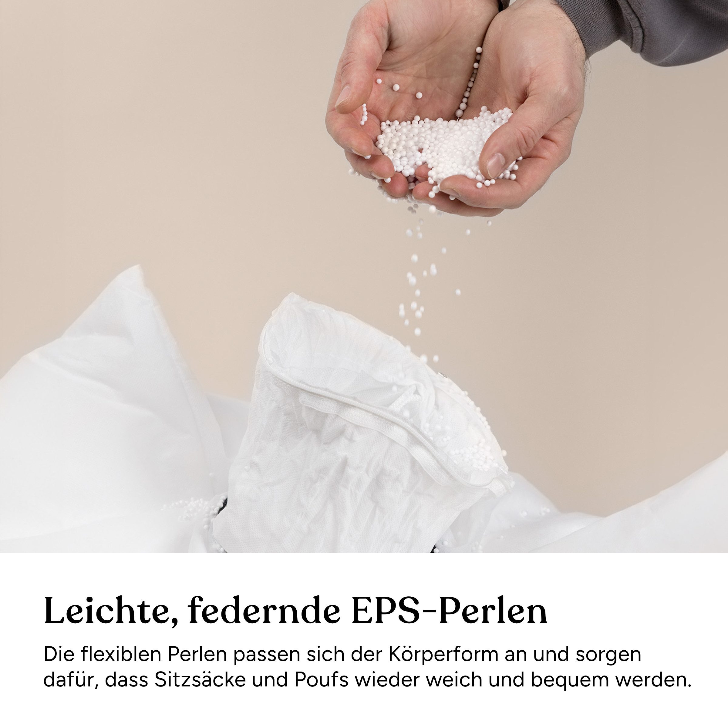 Ehrenkind Nachfüllpack EPS Perlen Sitzsack Füllung Nachfüllpack, 50 Liter Granulat zum Nachfüllen von Sitzsäcken und Poufs