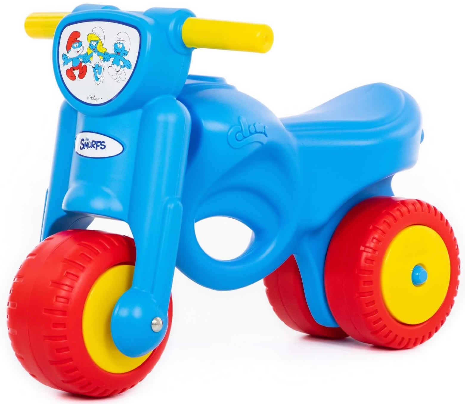 Rutschmotorrad Motorrad Rutscher Schlümpfe Smurfs Kinder Laufrad Lauflernrad blau