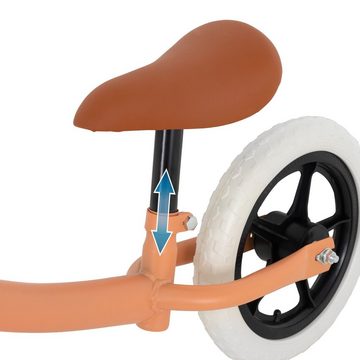 ECD Germany Laufrad Stahllaufrad mit verstellbarer Sitz Gummierte und rutschfeste Handgrif 11 Zoll, Kinderfahrrad Orange für Kinder ab 2 Jahren Lauflernrad 80x37x53cm